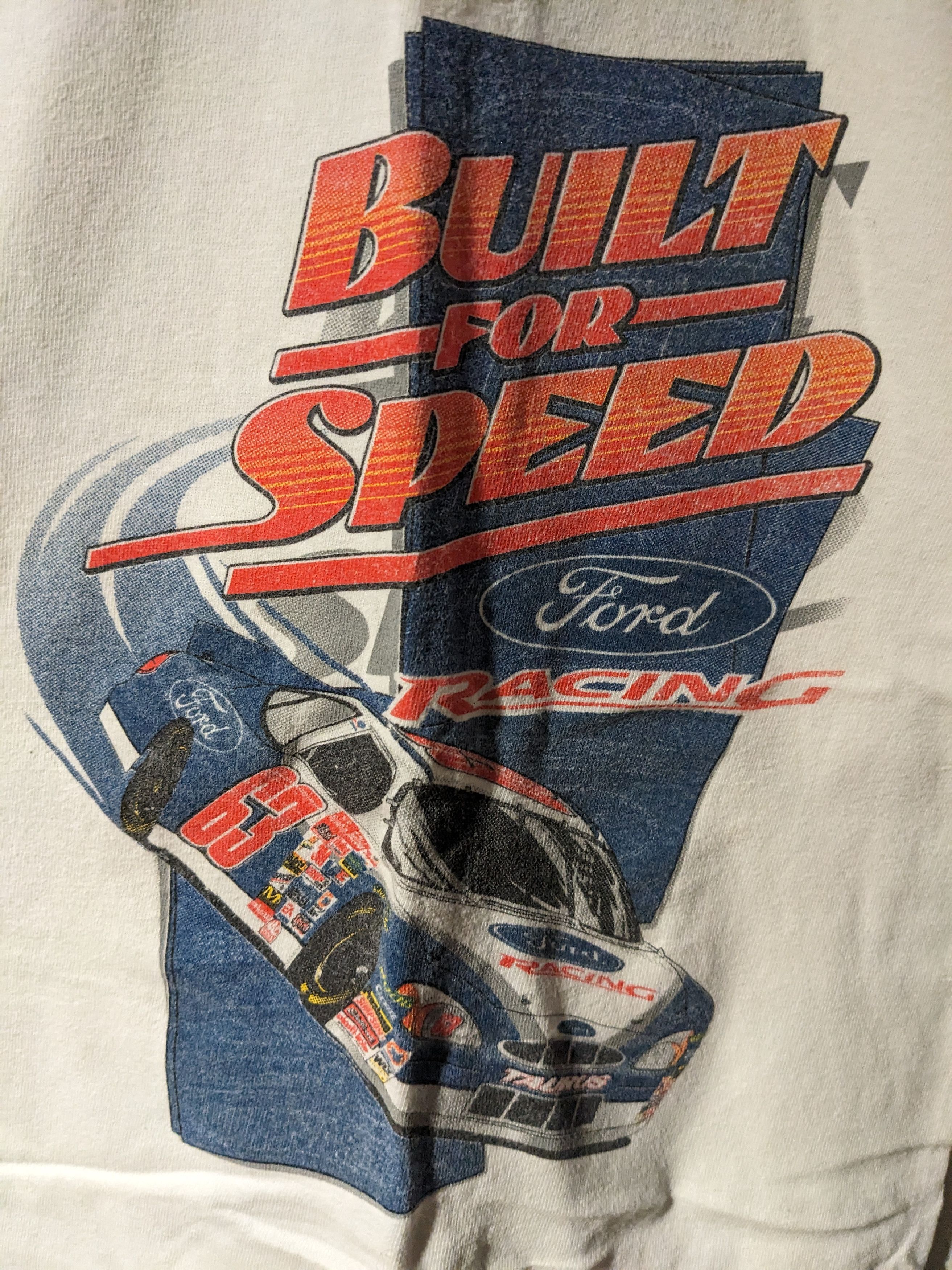 NASCAR × Vintage Vintage 90s Nascar Ford Racing Built for Speed Large T-Shirt Size US L / EU 52-54 / 3 - 5 Thumbnail