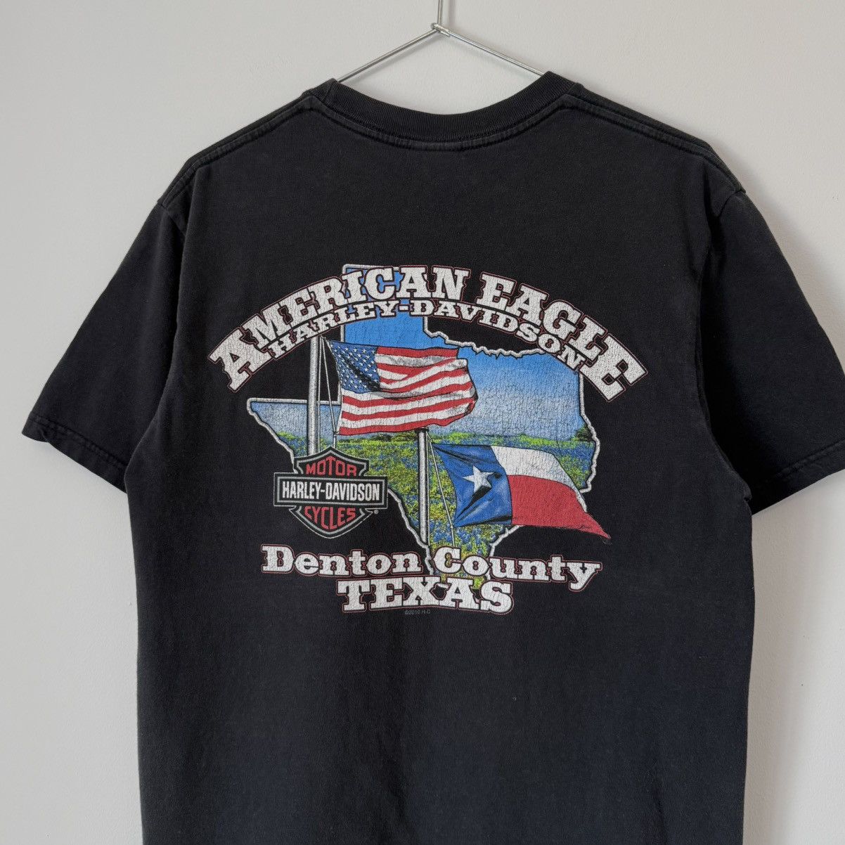 Harley Davidson Vtg 2000s Harley Davidson Flames Engine Faded Biker Tee ERD Size US M / EU 48-50 / 2 - 6 Thumbnail