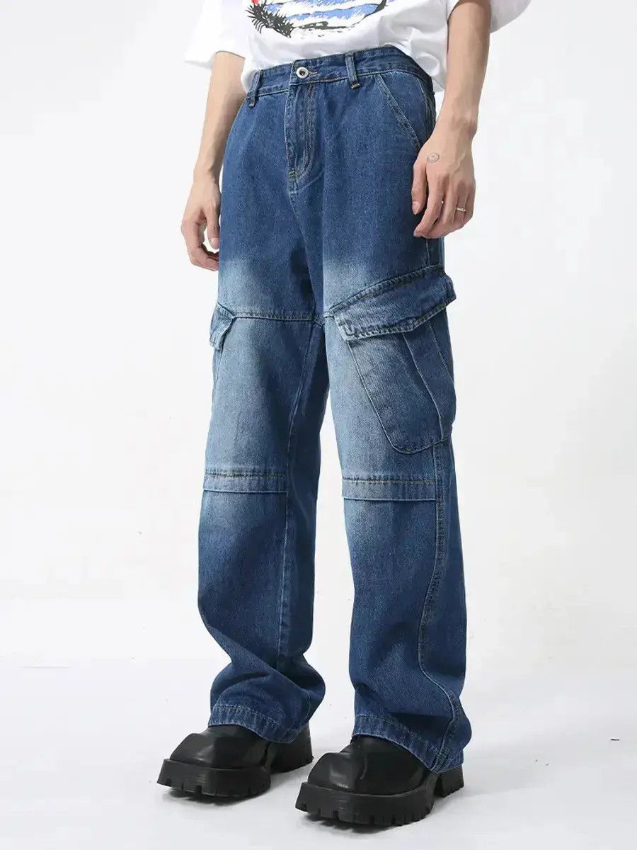 Japanese Brand Retro loose high street pocket jeans Size US 32 / EU 48 - 6 Thumbnail