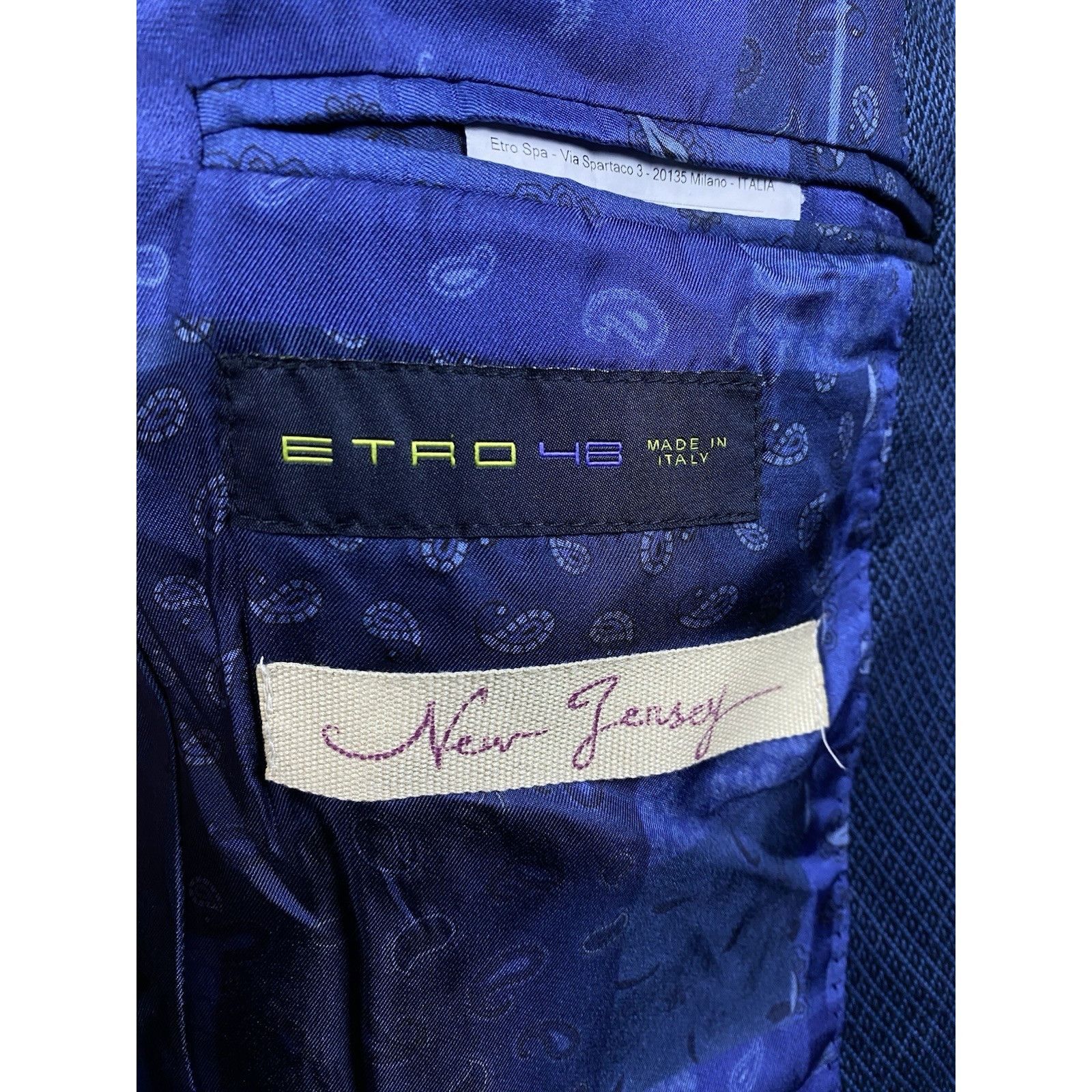 Etro ETRO Men's Blue Slim Fit Blazer Sportcoat Jacket Size 48 Size 48R - 10 Thumbnail