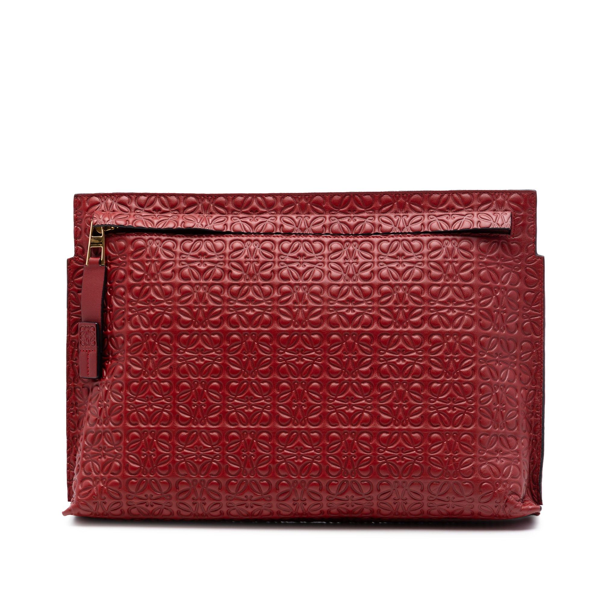 Loewe Embossed Anagram Leather Repeat T Clutch Size ONE SIZE - 1 Thumbnail