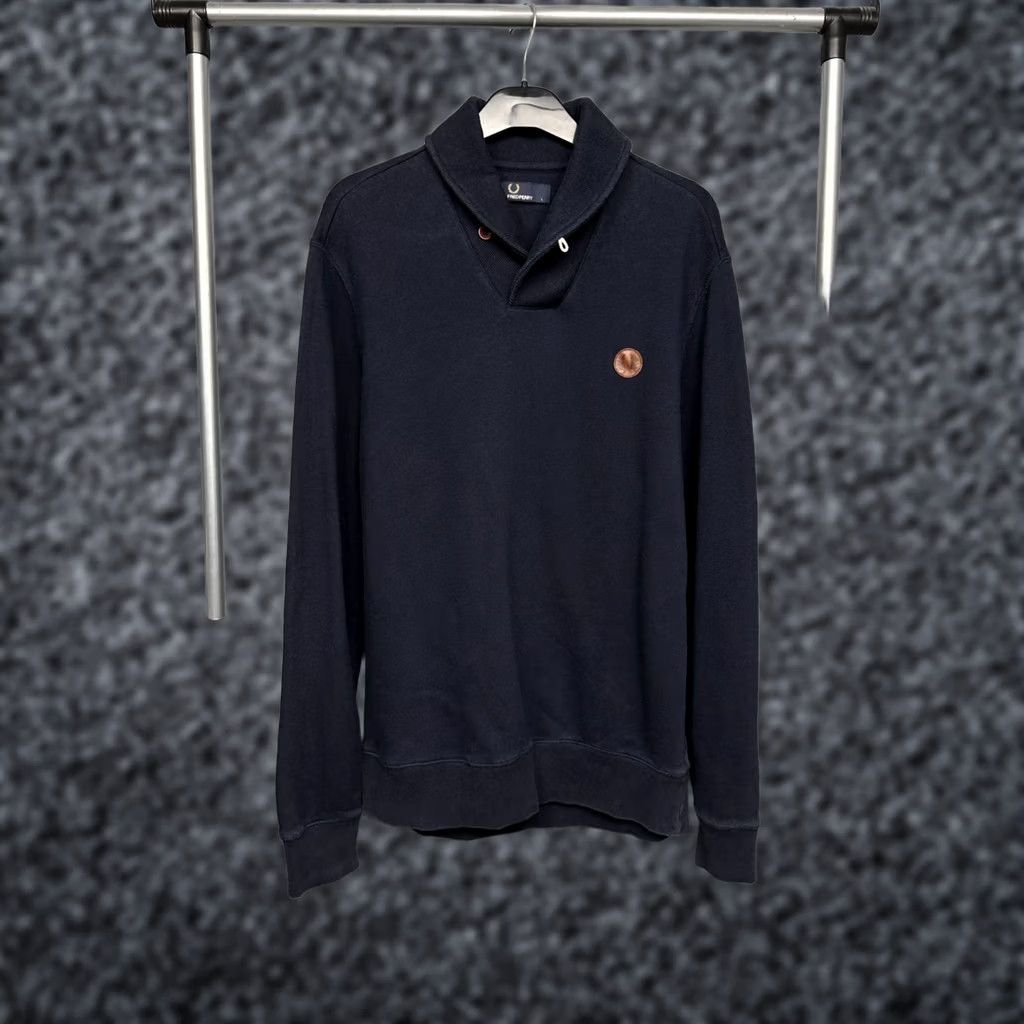 Fred Perry Fred Perry Mens Cardigan Sweater L Blue Cotton Logo Sweater Cardigan Men Size L Mens Size US L / EU 52-54 / 3 - 1 Thumbnail