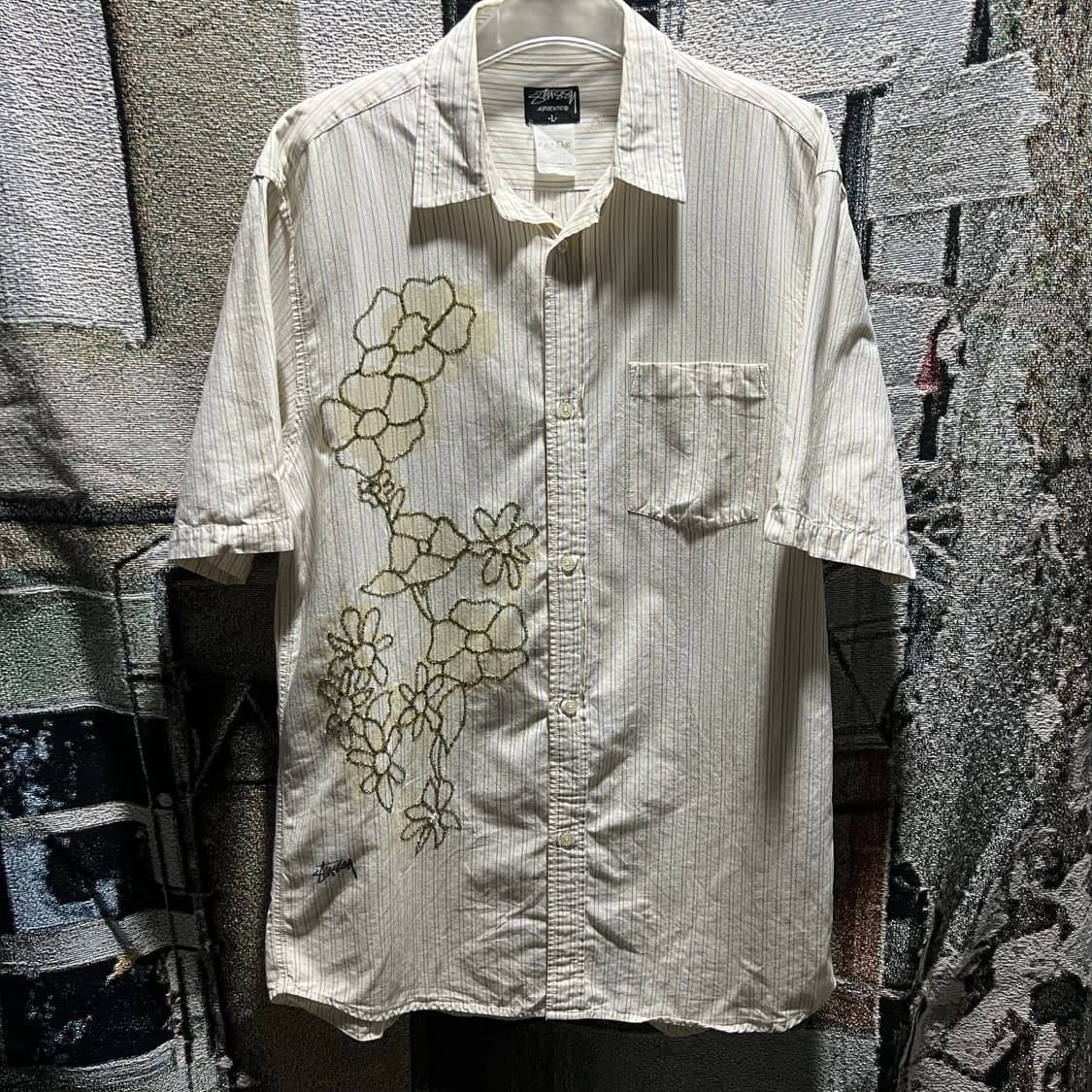 トップス STUSSY Halftone Flower Shirt Buy Stussy Halftone Flower Shirt 'Light Blue' - 1110230 LIGH