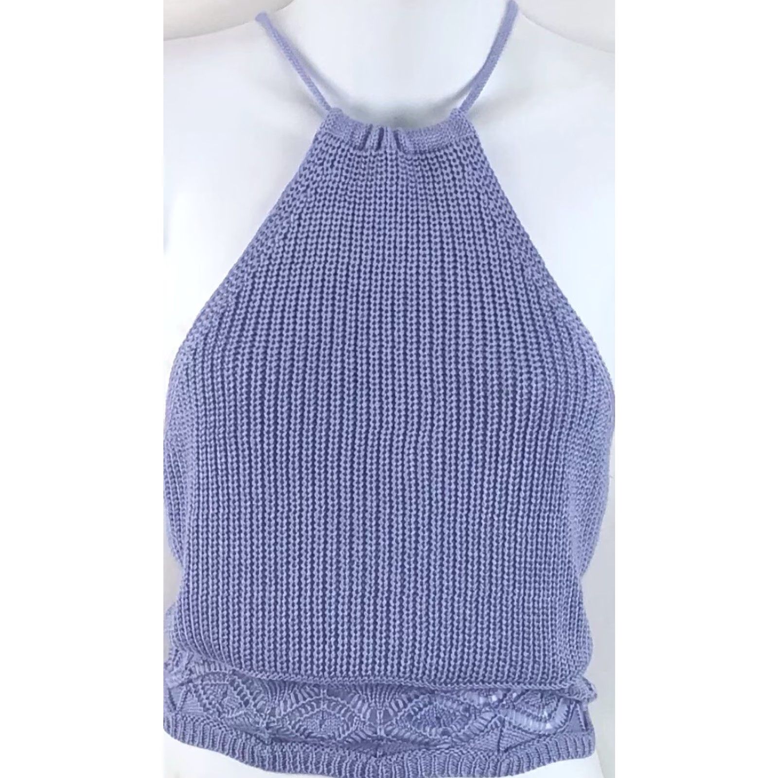 Vintage NWT Jolie & Joy Purple Cropped Crochet Halter Tank Top L Juniors 90s Fairy CottageCore Size L / US 10 / IT 46 - 5 Thumbnail