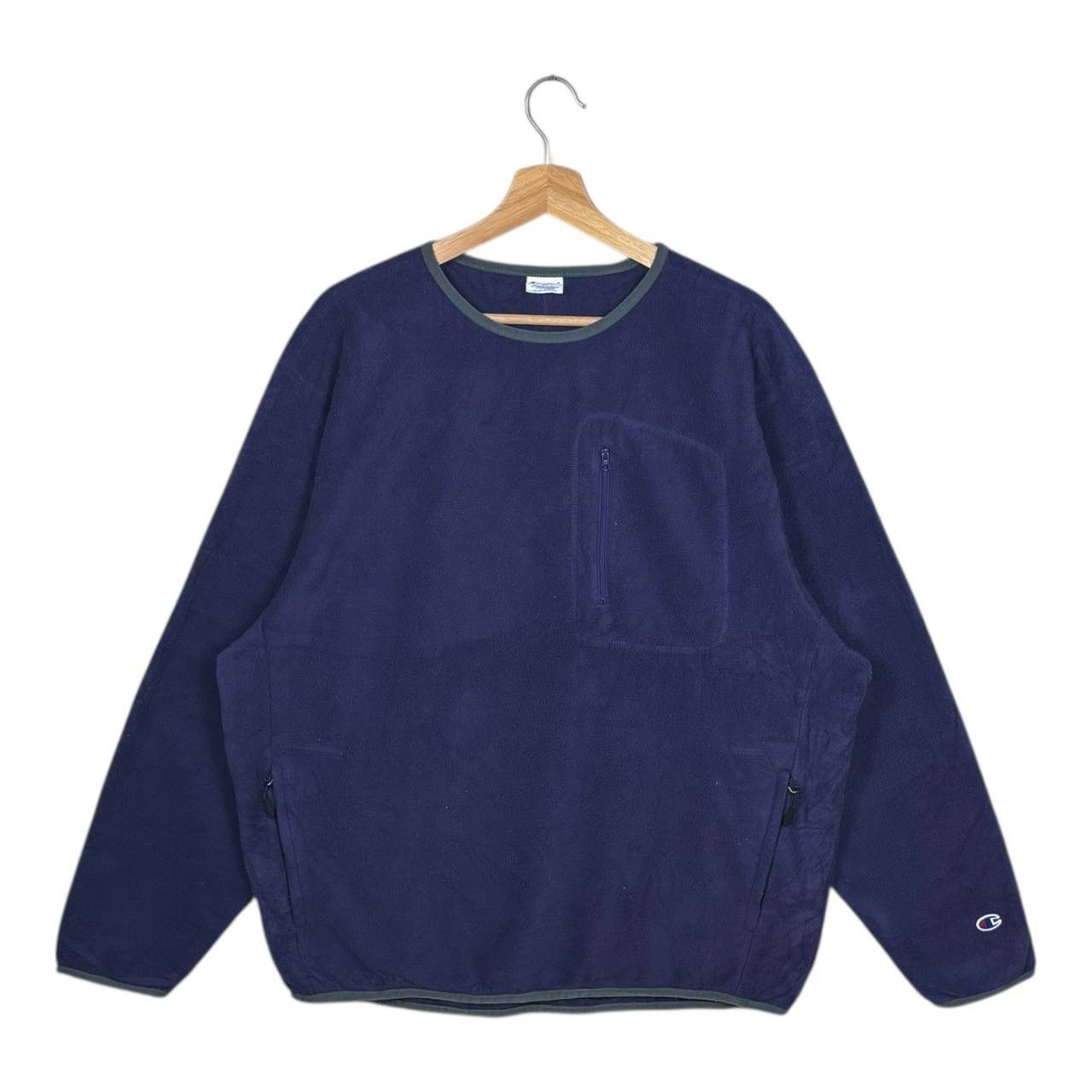 Champion Champion Japan Fleece Crewneck Chest Pocket Zipper Purple L Size US XL / EU 56 / 4 - 1 Thumbnail