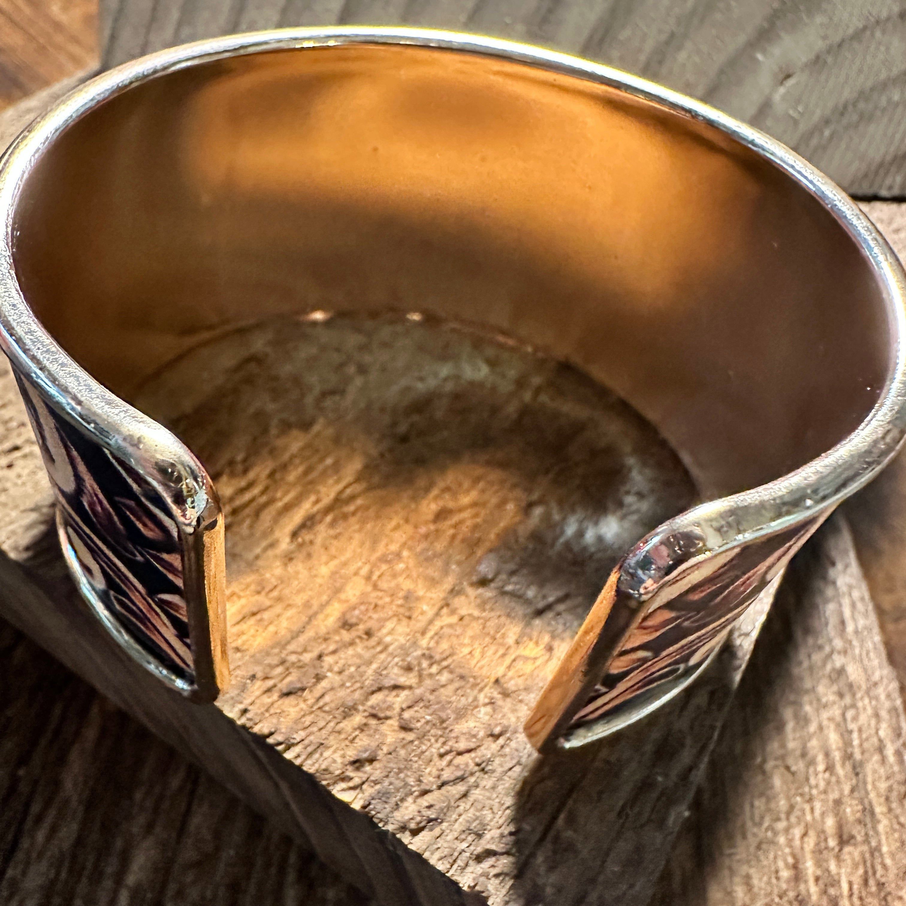 Other Boho Western Retro Sunflower Wide Cuff Bangle Bracelet, Flor Size ONE SIZE - 7 Thumbnail