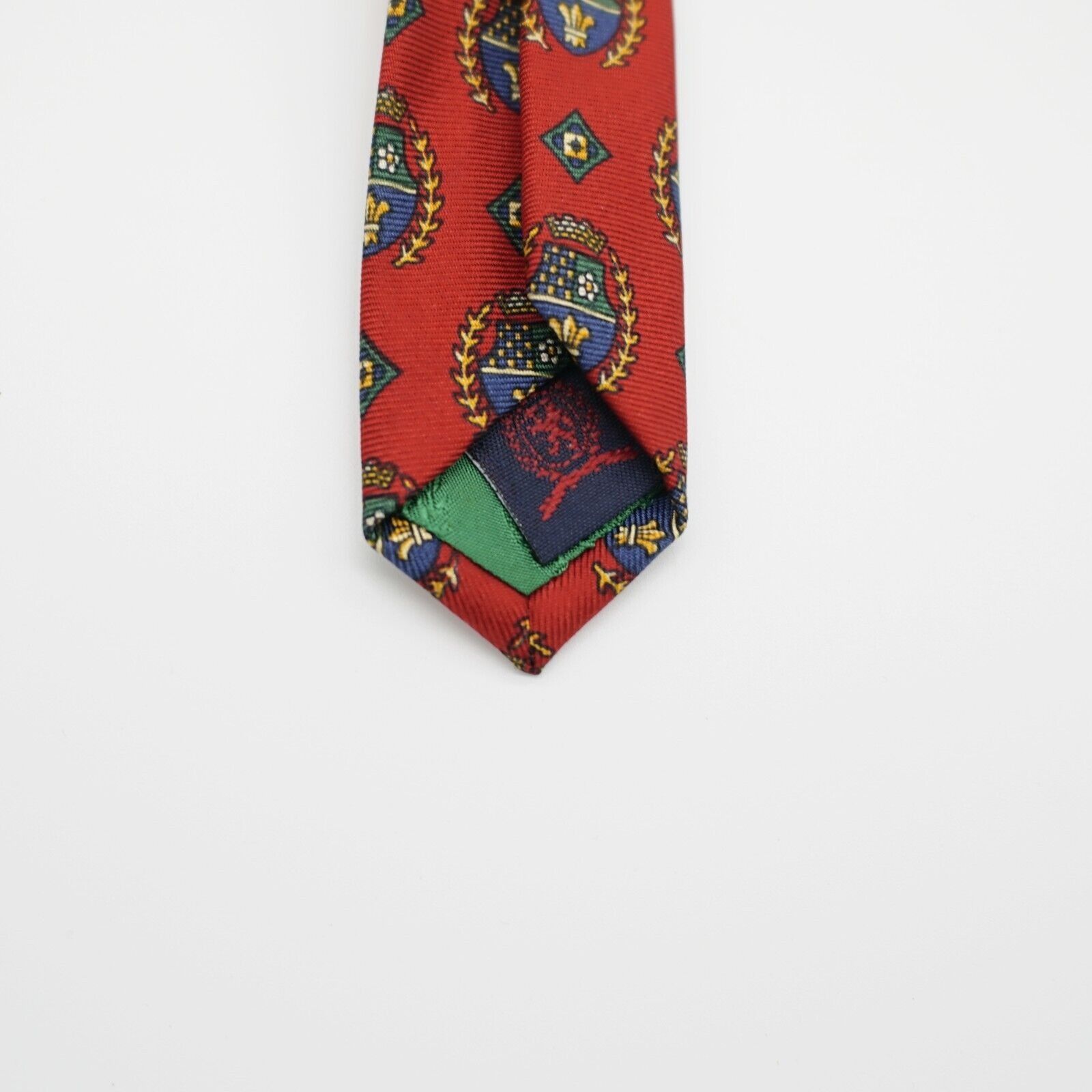 Tommy Hilfiger Vintage Tommy Hilfiger Red Crest Print Italian Silk Tie Wide Size ONE SIZE - 4 Thumbnail