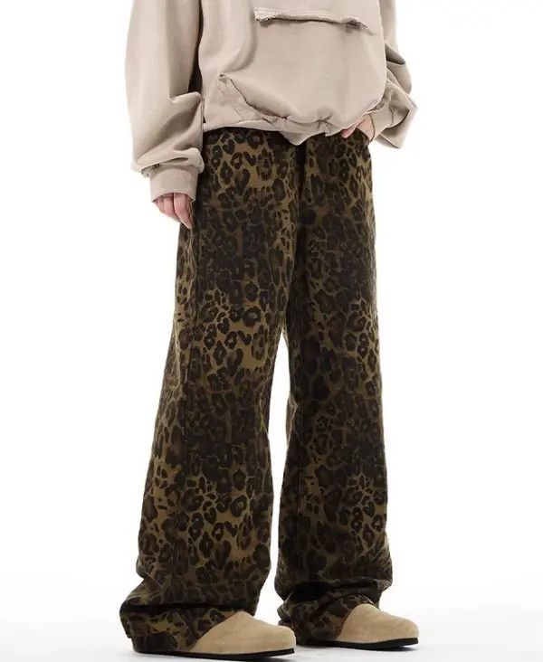 Japanese Brand Vintage leopard print loose straight baggy jeans Size US 32 / EU 48 - 6 Thumbnail