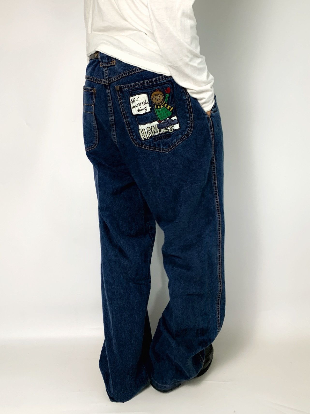Hardy Amies HARDY AMIES JEANS PANT EMBROIDERY POCKET Size US 31 - 15 Thumbnail
