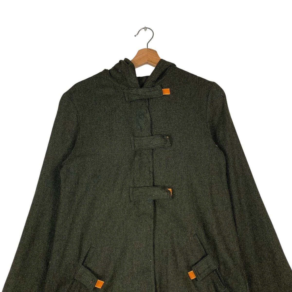 Other INVITATION Olive Green Wool Hooded Overcoat #1377-C62 Size US XS / EU 42 / 0 - 2 Thumbnail