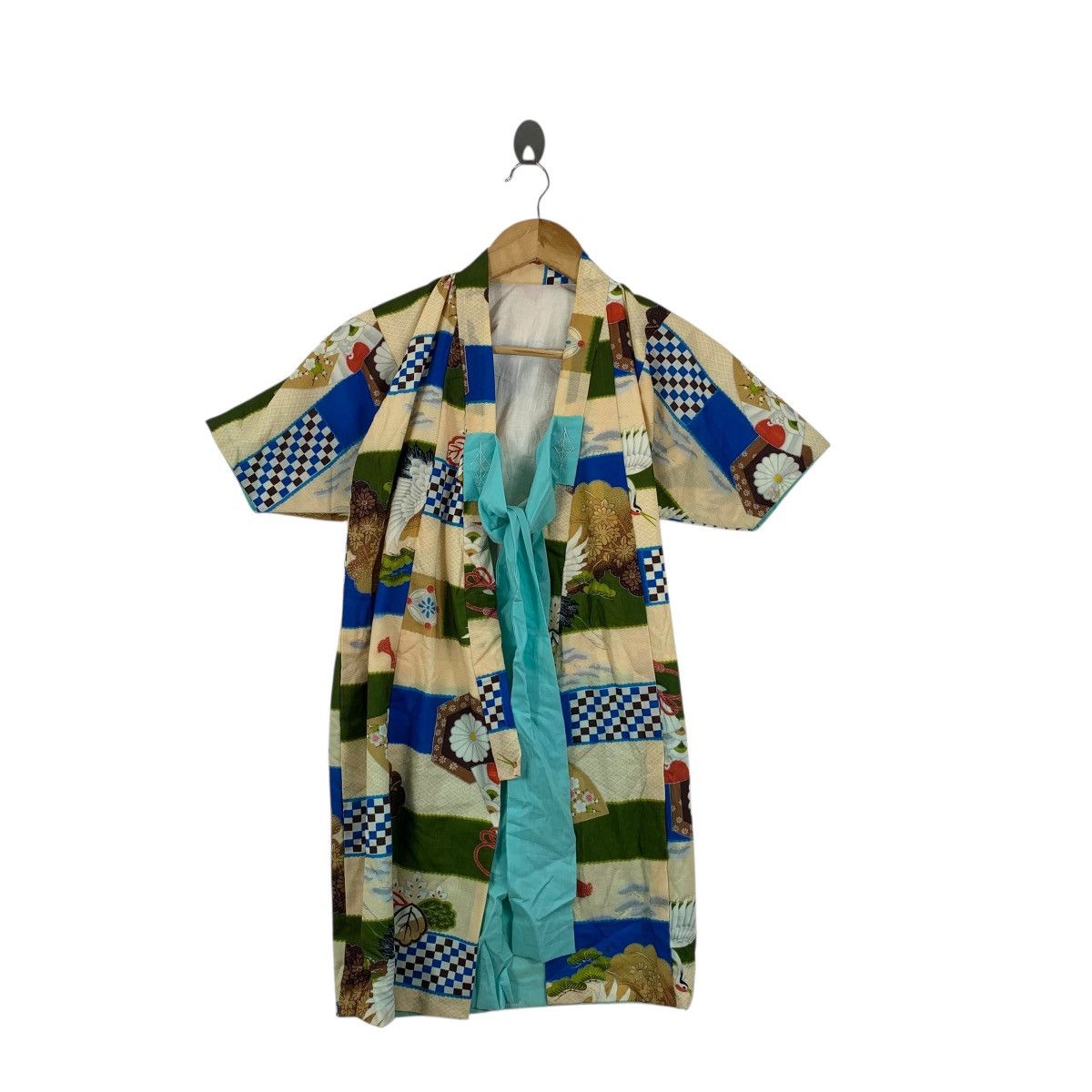 Vintage Vintage 70s KIMONO HERON BIRD JAPAN Traditional AOP Robe Size S / US 4 / IT 40 - 4 Thumbnail