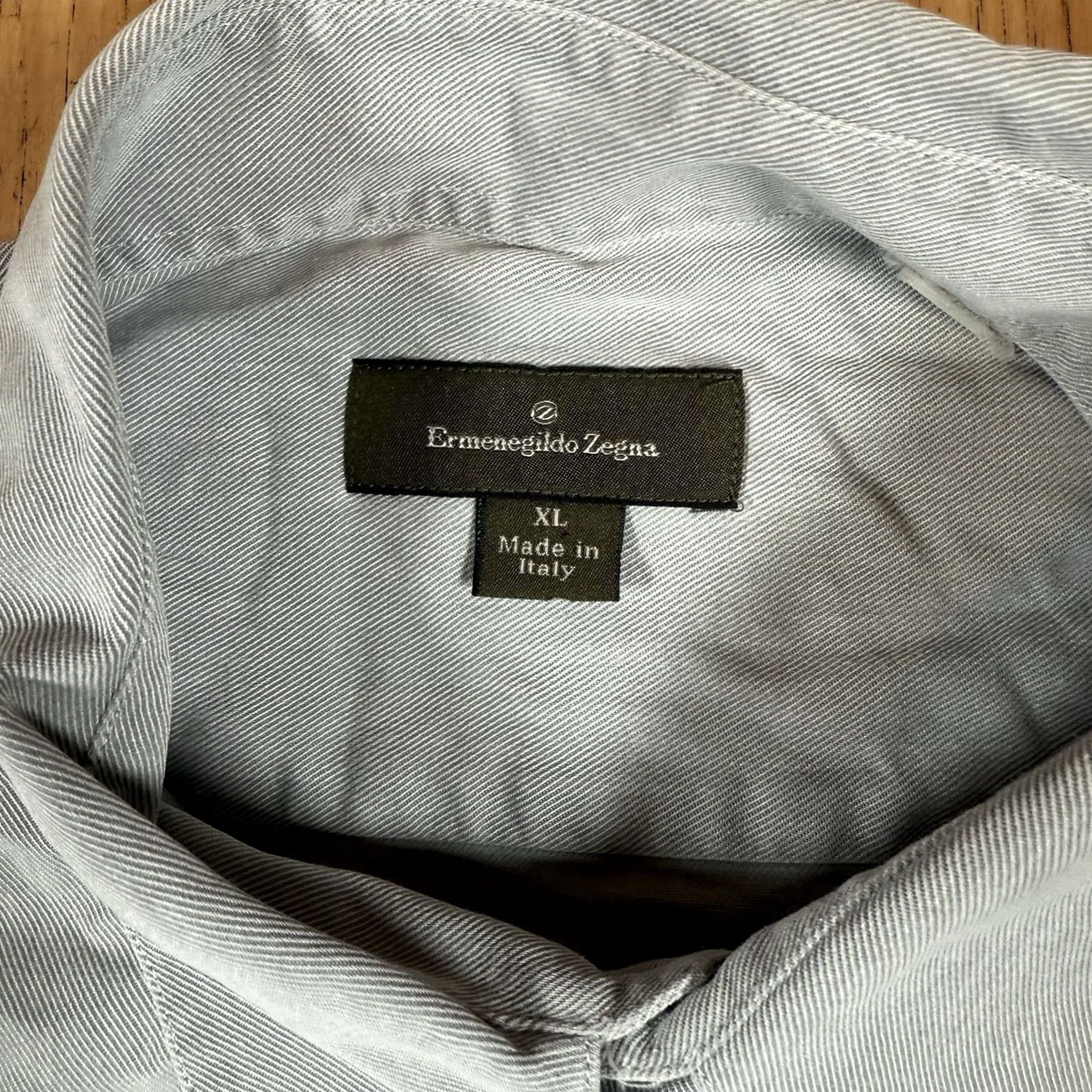 Ermenegildo Zegna VINTAGE Ermenegildo Zegna Shirt Mens XL Gray Button-Down Button-Up Long Sleeve Formal Mens XL Gray Ermenegildo Zegna Shirt Size 46R - 4 Thumbnail