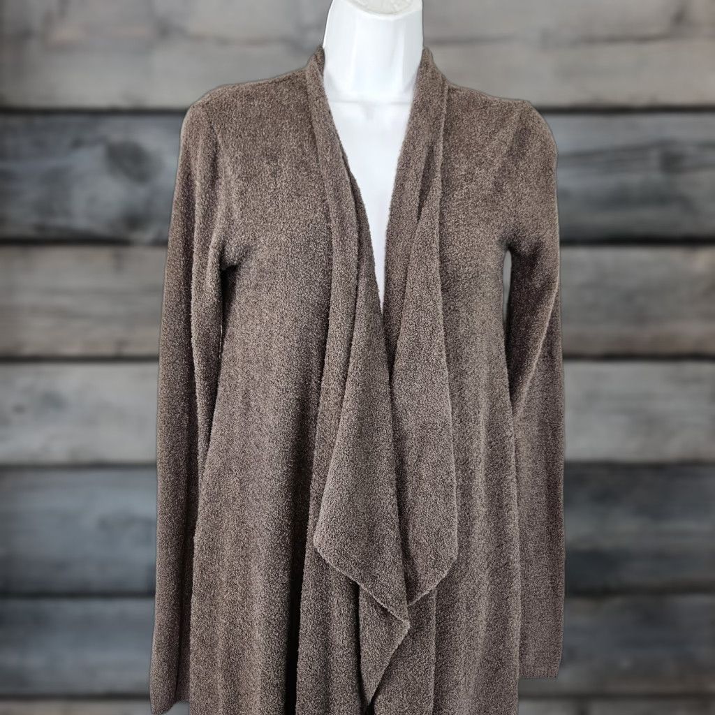Vintage Barefoot Dreams Cardigan Womens S/M Gray Long Sleeve Knit Nylon Rayon Winter Fall Spring Size S Cardi Size S / US 4 / IT 40 - 1 Thumbnail