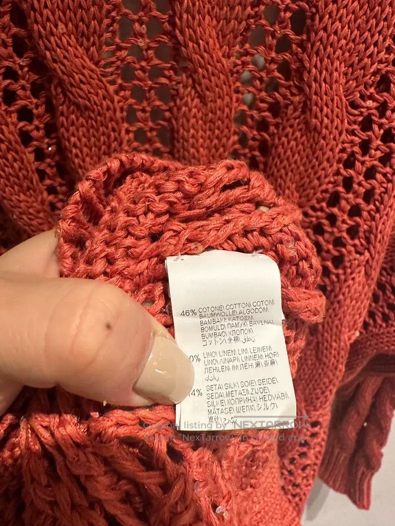 Brunello Cucinelli Brunello Cucinelli Linen Silk Sequin Cutout Cardigan Size S / US 4 / IT 40 - 9 Thumbnail