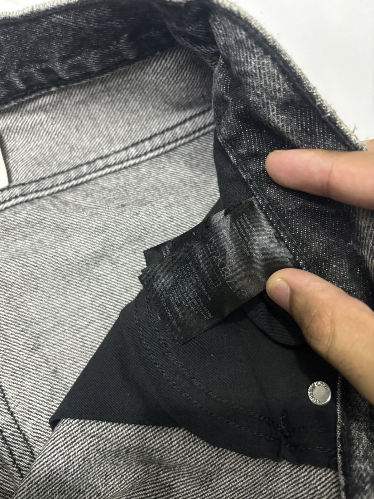 If Six Was Nine Vintage &Denim Charcoal Black Distressed Denim Jeans Size US 34 / EU 50 - 13 Thumbnail
