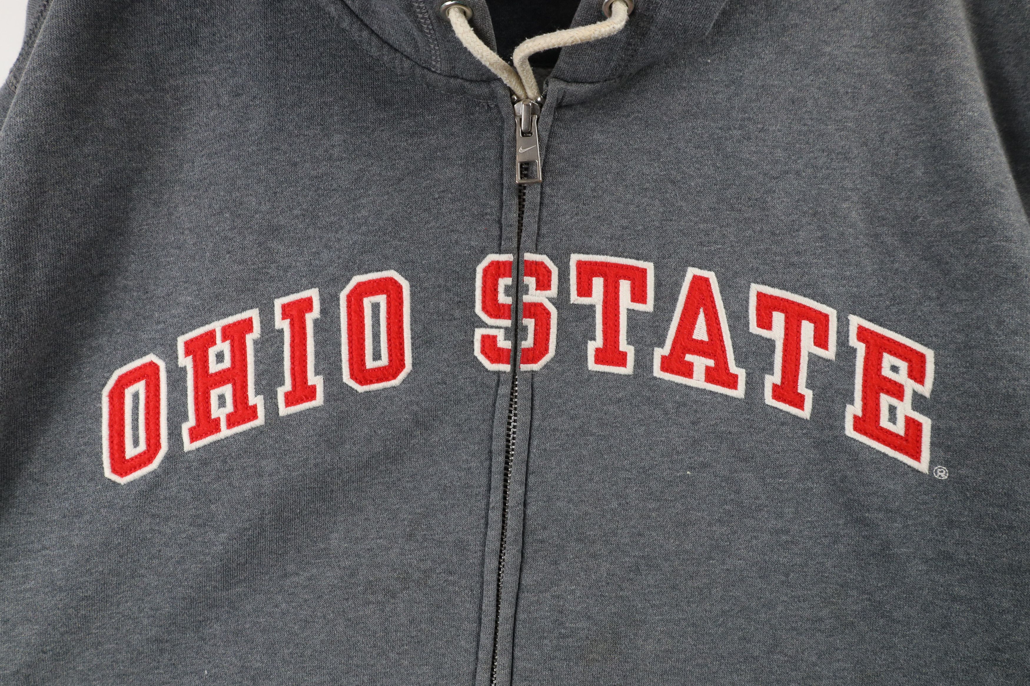 Nike × Vintage Vintage Nike Spell Out Ohio State University Full Zip Hoodie Size US XL / EU 56 / 4 - 5 Thumbnail