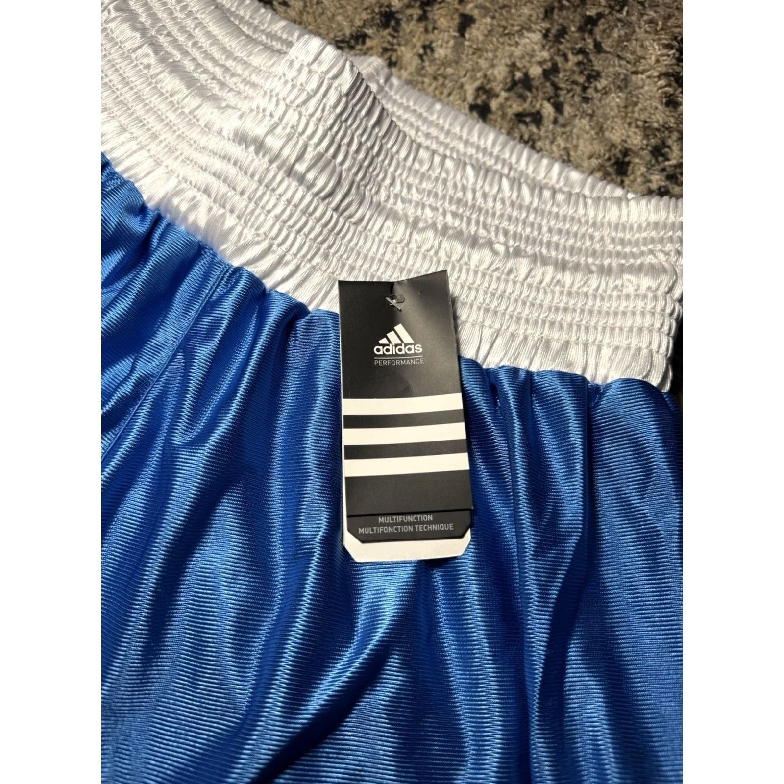 Adidas VINTAGE Adidas Boxing Shorts Mens Medium Blue White Thick Waist Trunks Size US 31 - 3 Thumbnail