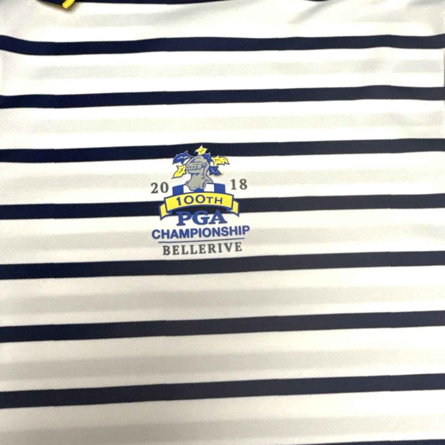 Ralph Lauren VINTAGE Polo Golf Ralph Lauren Shirt Striped Polo 2XLT Mens White 2018 PGA Championship Bellerive Men’s Big & Tall Size US XXL / EU 58 / 5 - 2 Thumbnail