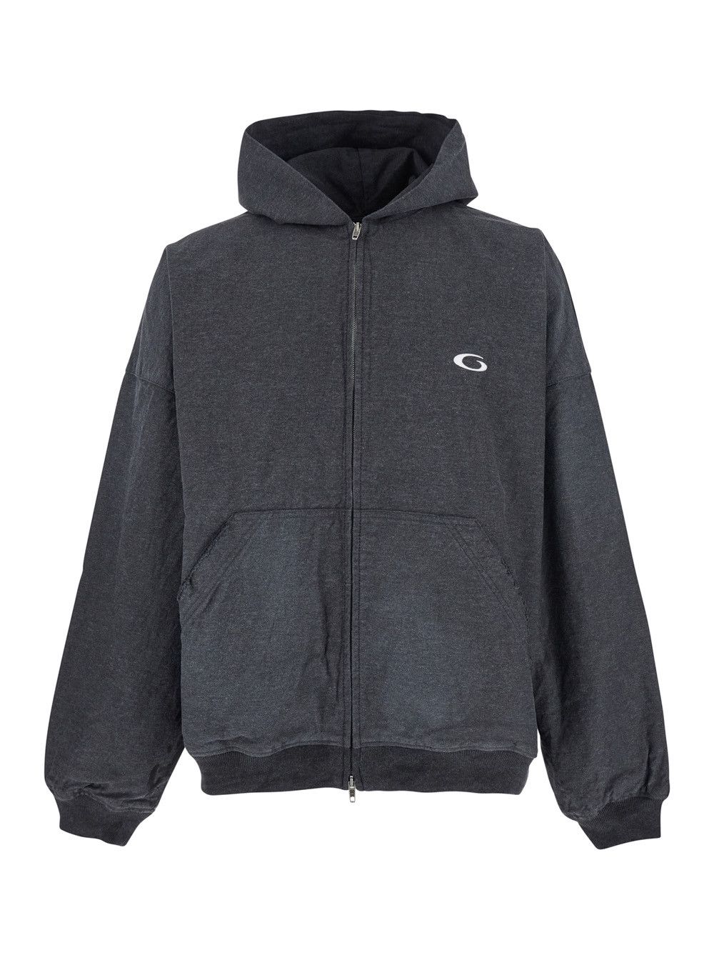Balenciaga Grey Sweatshirt with Fixed Hood and Logo Detail on the Front in Cotton Man Size US M / EU 48-50 / 2 - 1 Thumbnail