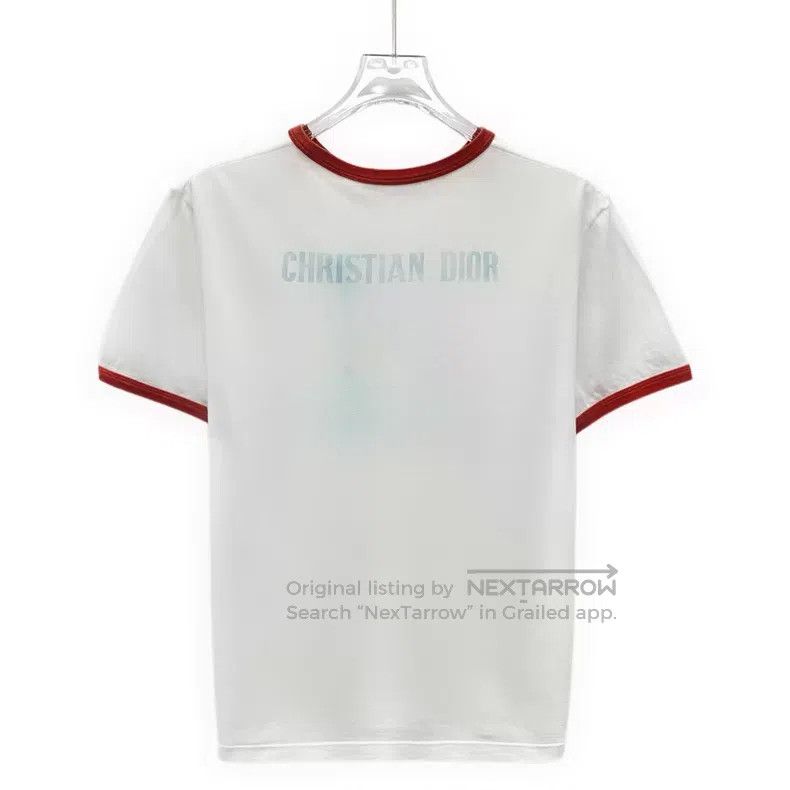 Dior Dior White logo letter print cotton round-neck short-sleev Size M / US 6-8 / IT 42-44 - 2 Thumbnail