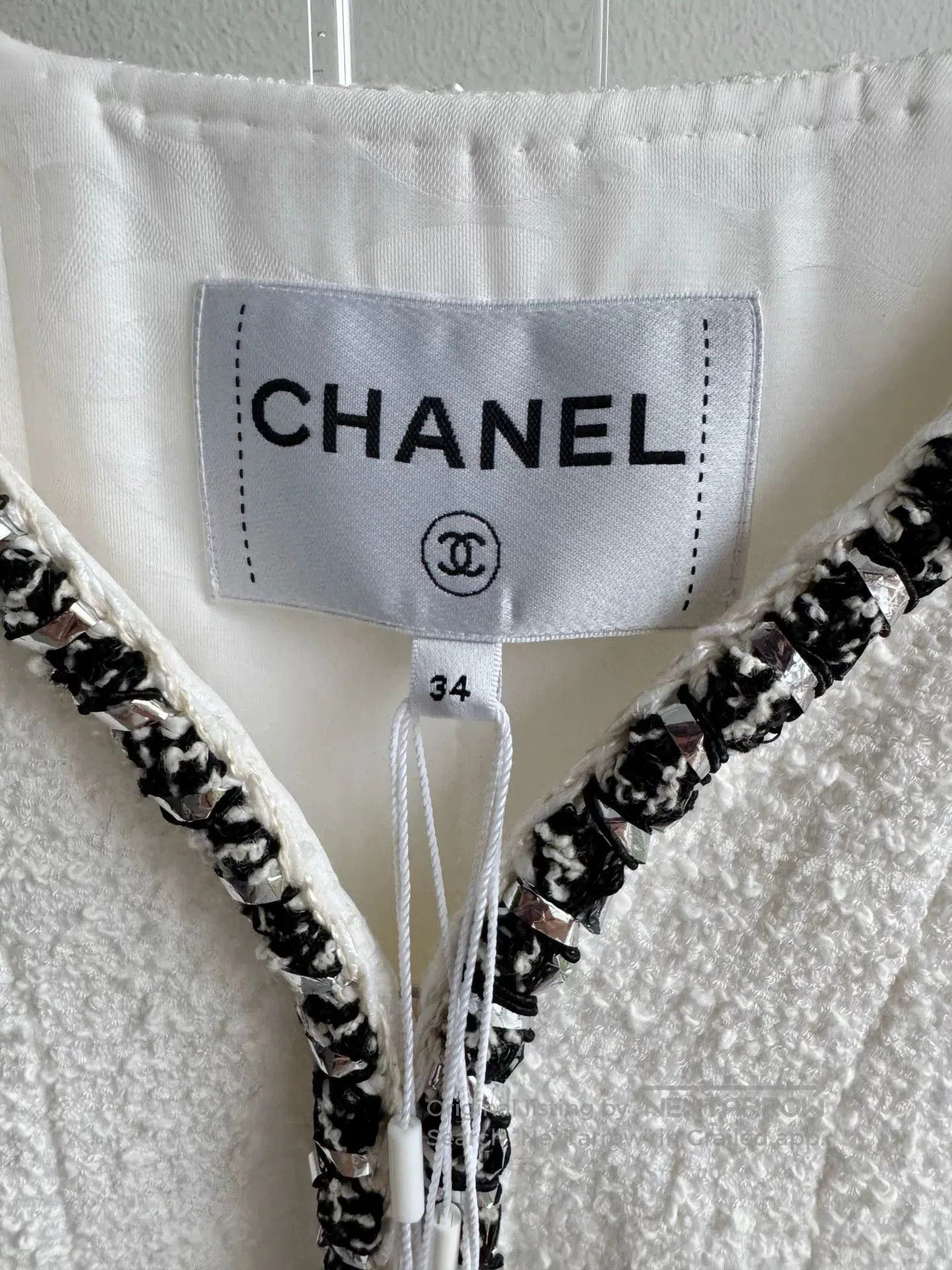Chanel Chanel 22P White Black Trim Coat. Size XXS / US 00 / IT 34 - 4 Thumbnail