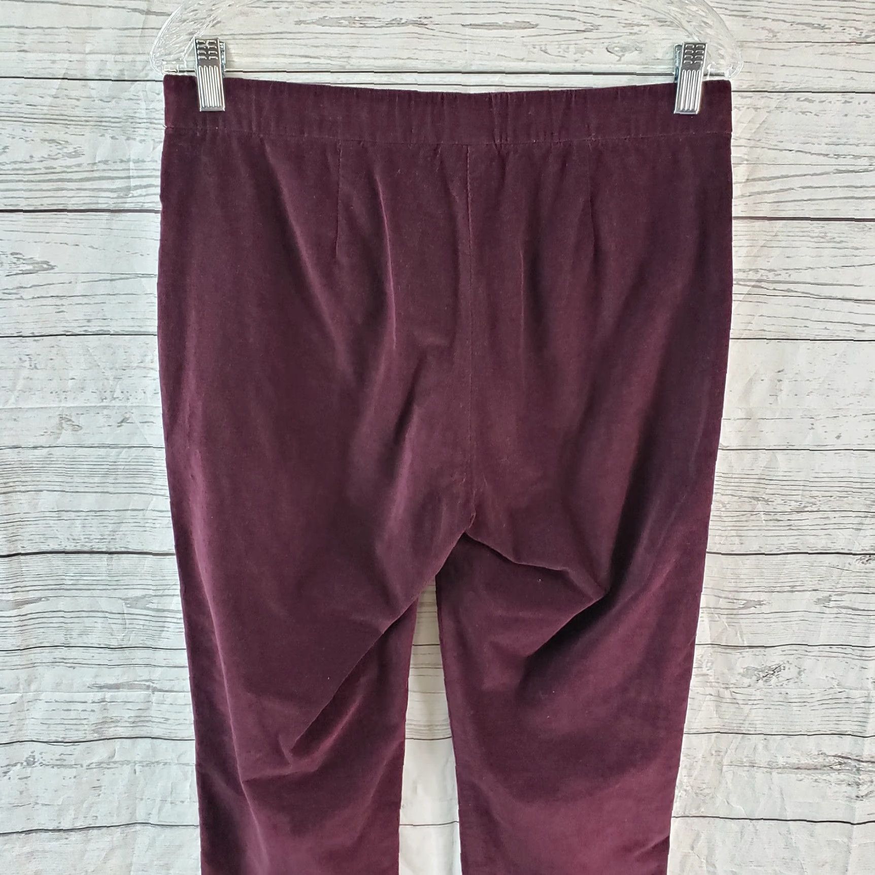 J. Jill J. Jill Womens Pull On Corduroy Pants Size 8 Burgundy Mid Rise Cotton Blend Pants Womens Size 30" / US 8 / IT 44 - 4 Thumbnail