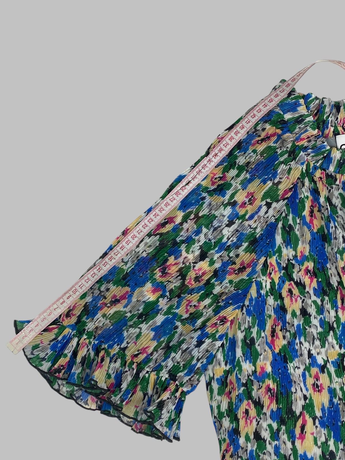 Ganni 🔥 GANNI FLORAL BLOUSE RIBBED BREATHABLE Y2K PARIS AESTHETIC Size XS / US 0-2 / IT 36-38 - 23 Thumbnail
