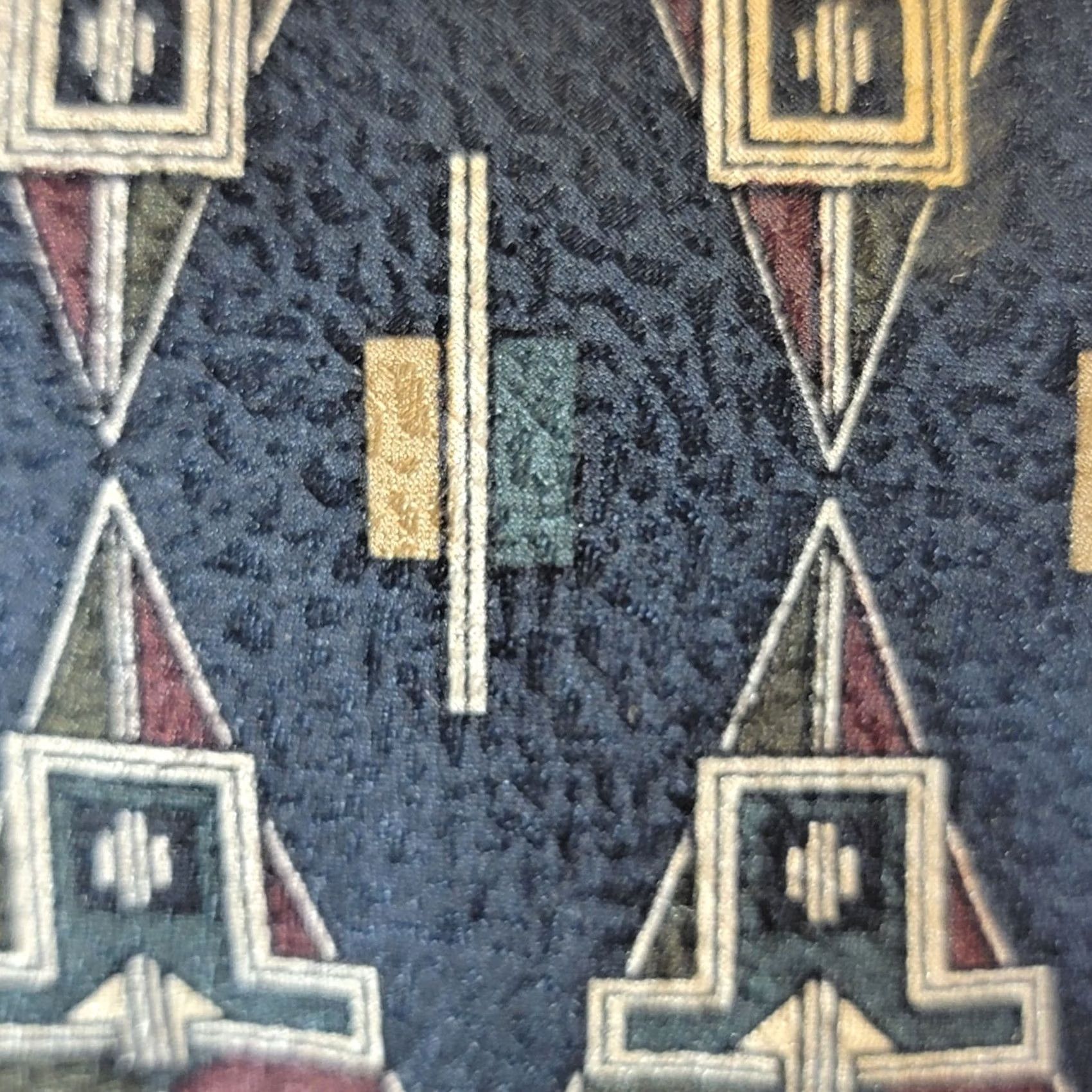Vintage VINTAGE Arnold Palmer Silk Geometric Mens Necktie Tie 62 Inches Aztec Western Theme Blue Geometric Mens Tie Size ONE SIZE - 4 Thumbnail