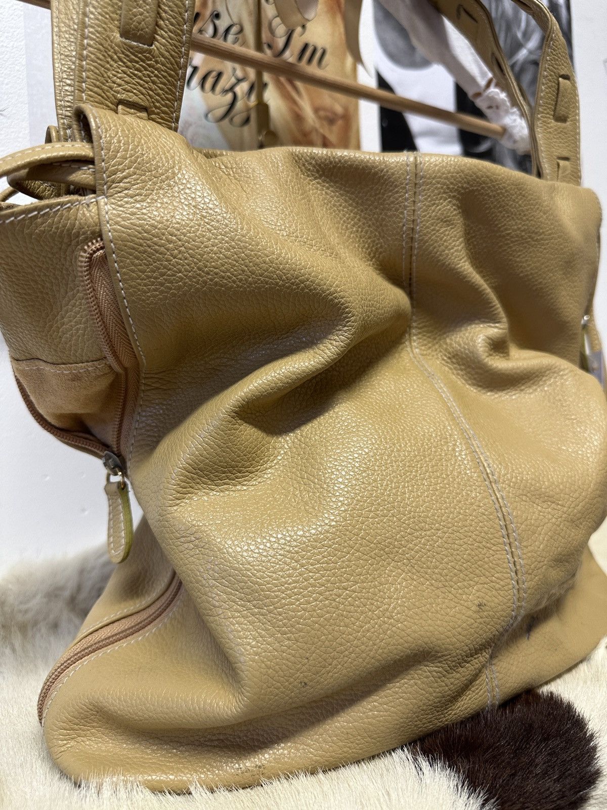 Vintage Vintage yellow leather shoulder bag Size ONE SIZE - 6 Thumbnail
