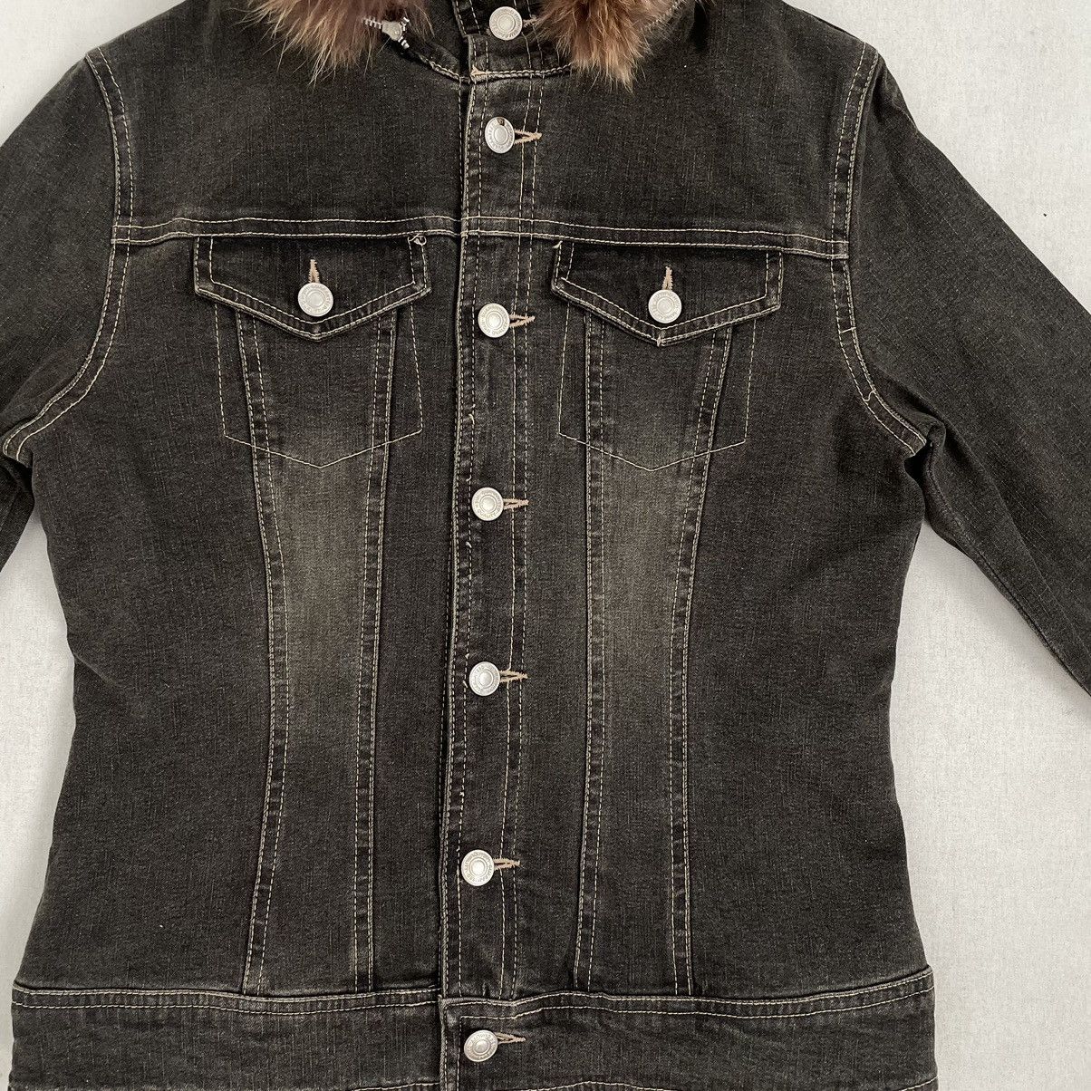 If Six Was Nine × Japanese Brand × Le Grande Bleu (L.G.B.) Fur Denim Jacket Nice Design Size US S / EU 44-46 / 1 - 3 Thumbnail