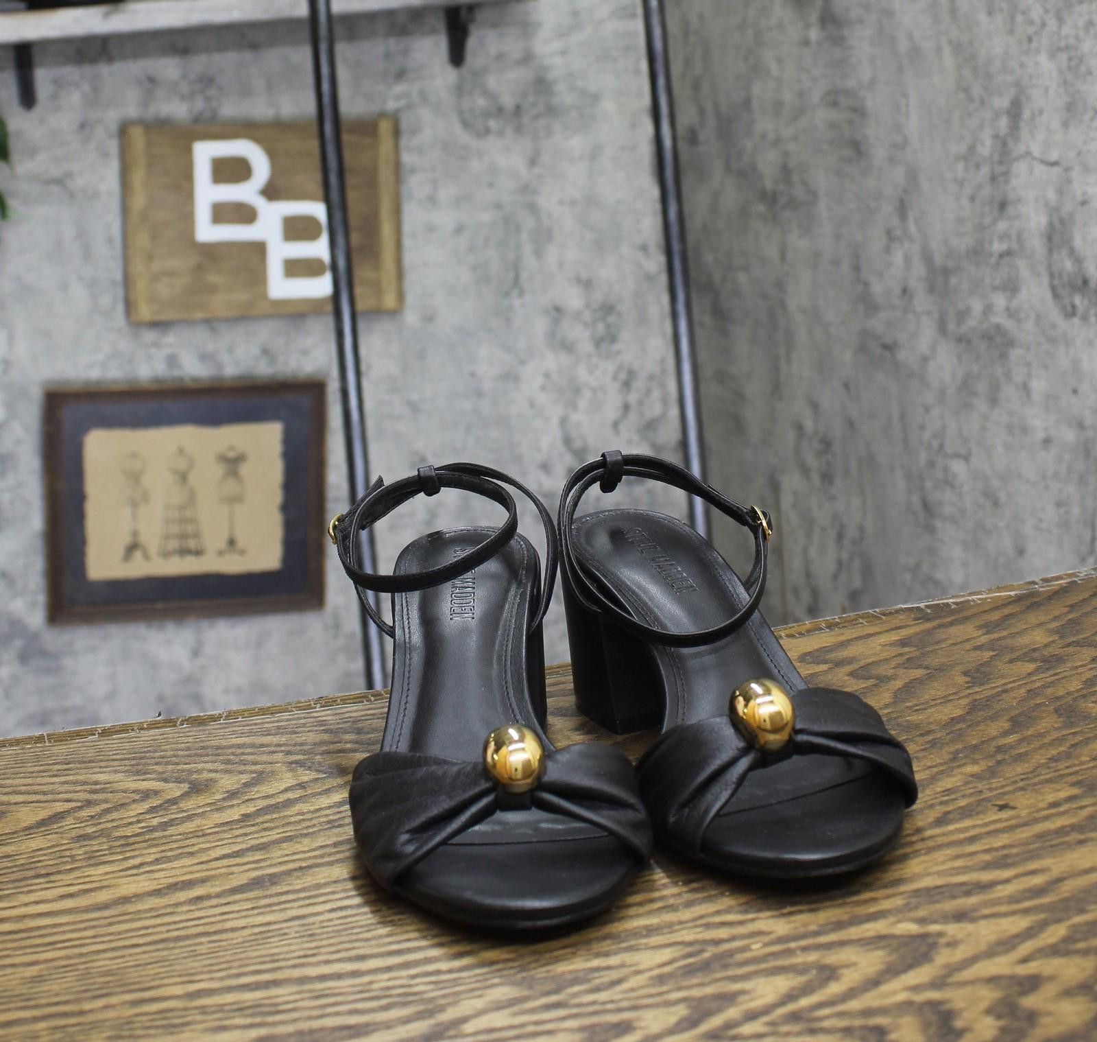 Steve Madden Steve Madden Caden Heeled Sandal Cade07s1 Black Leather 9m Size US 9 / IT 39 - 3 Thumbnail
