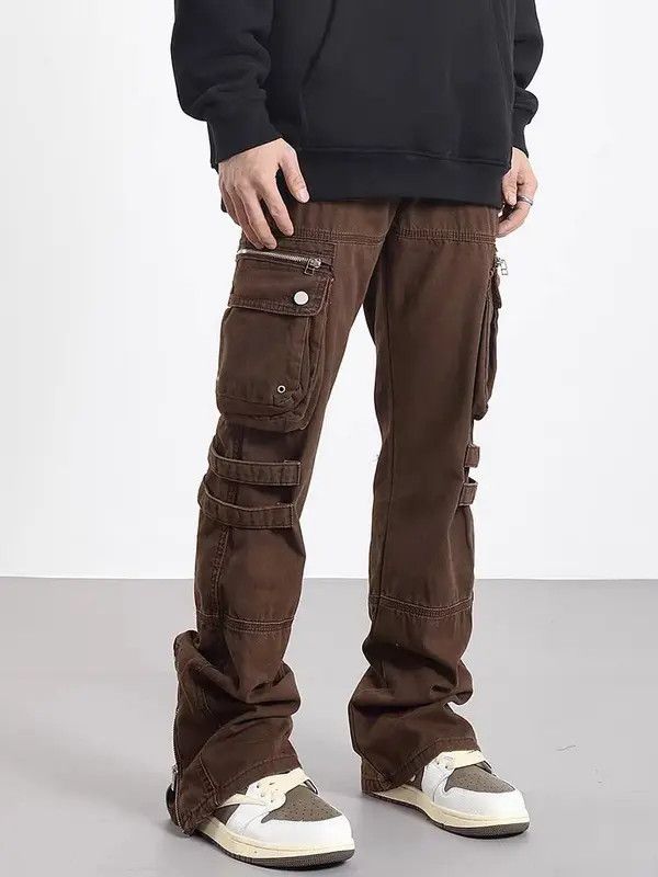 Japanese Brand Street washed brown workwear baggy casual pants Size US 34 / EU 50 - 5 Thumbnail