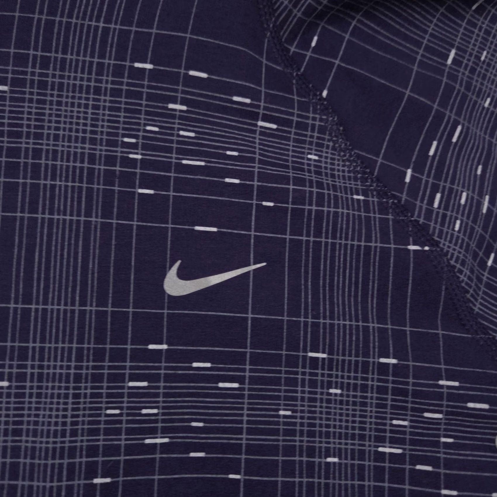 Nike Nike Dri-FIT Hoodie Womens Small Navy Grid Print Pullover Zip Pocket Sports Running Gift Size S / US 4 / IT 40 - 5 Thumbnail