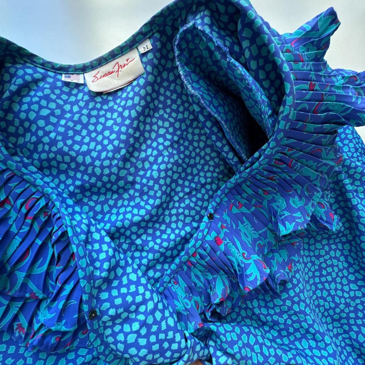 Other Susan Freis Vintage Made In USA Ruffle Blouse top Medium Size M / US 6-8 / IT 42-44 - 3 Thumbnail
