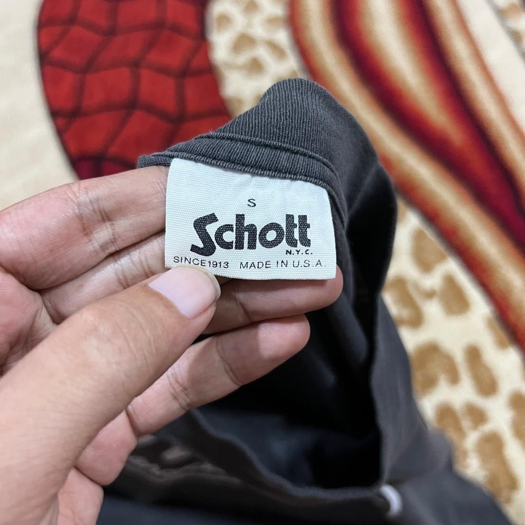 Schott Vintage 90s Thrashed Faded Schott Motorcycle Jacket T Shirt Size US M / EU 48-50 / 2 - 6 Thumbnail