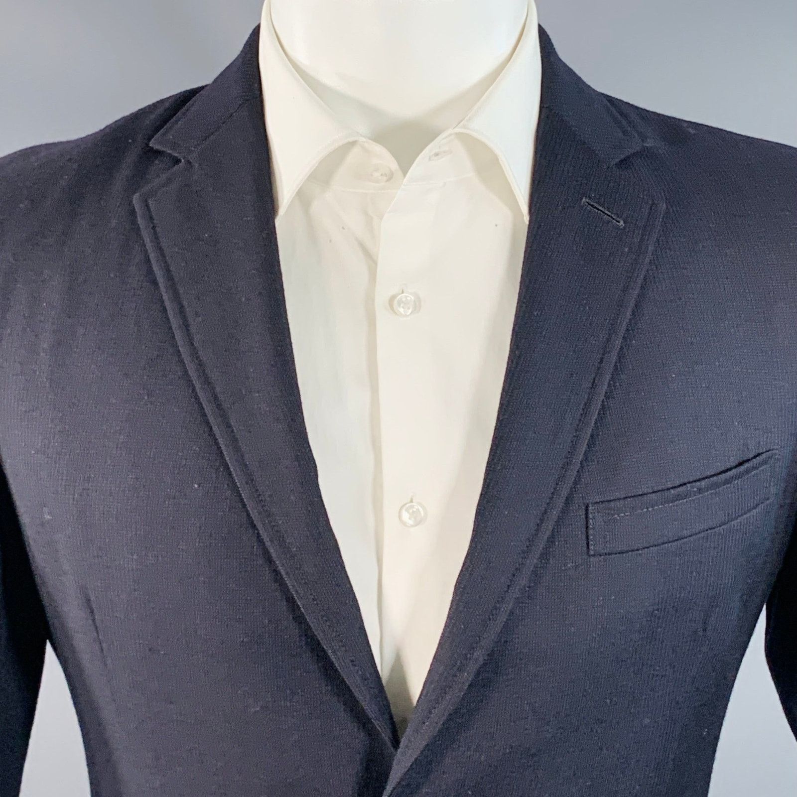 Band Of Outsiders BAND OF OUTSIDERS Size 40 Stripe Wool Notch Lapel Sport Coat Size 40R - 2 Thumbnail
