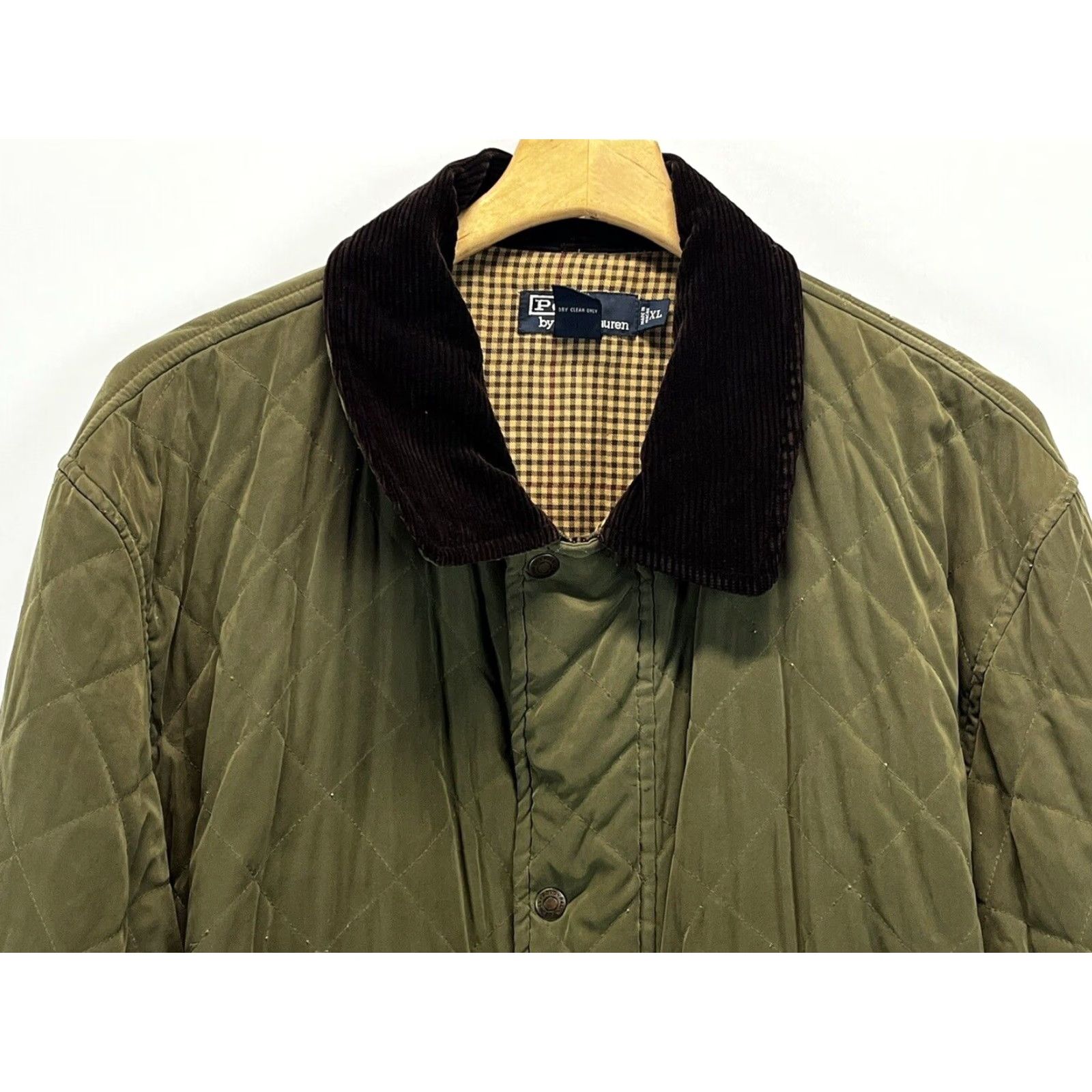 Ralph Lauren Vintage Mens Polo Ralph Lauren Quilted Chore Coat XL READ Corduroy Collar Green Size US XL / EU 56 / 4 - 3 Thumbnail