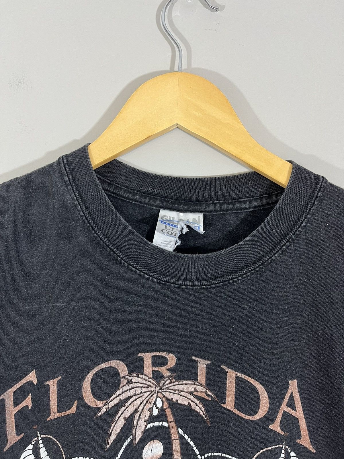 Vintage Florida Sun Faded Black Distressed Tee Size US XL / EU 56 / 4 - 3 Thumbnail