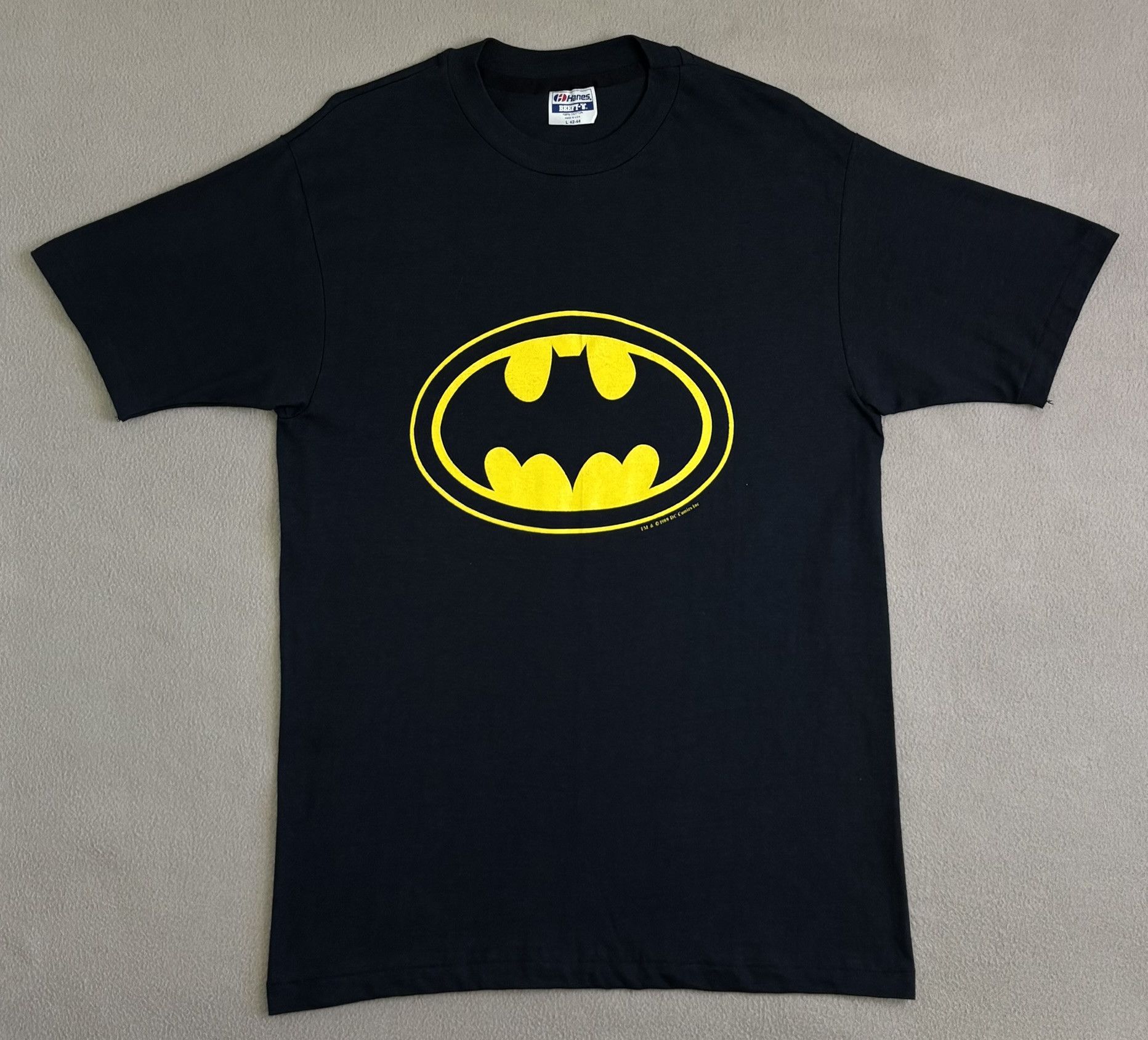 DC Comics × Hanes × Vintage Batman 1989 DC Comics 80s Big Logo T-shirt Hanes Large Size US L / EU 52-54 / 3 - 5 Thumbnail