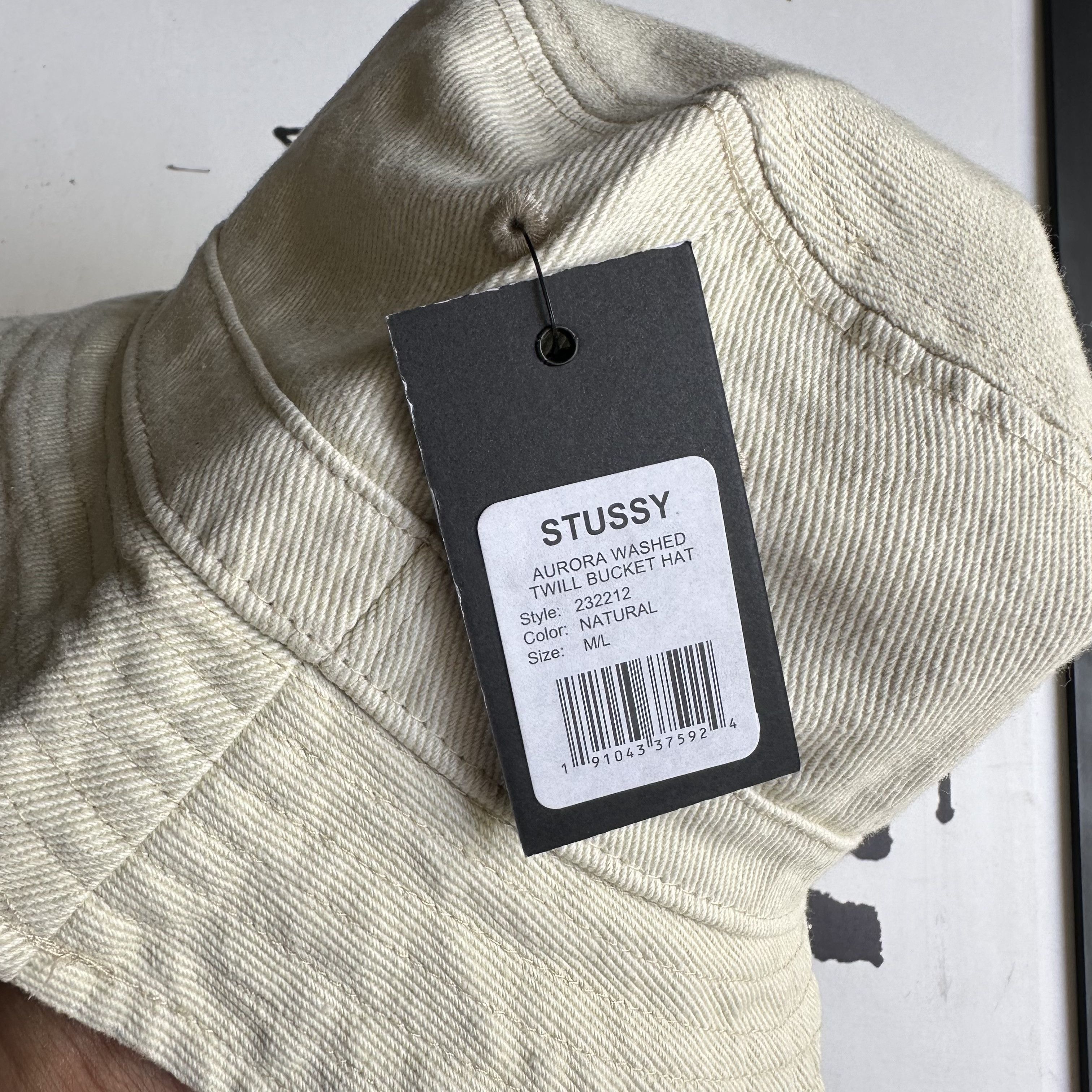 Stussy STUSSY AURORA WASHED TWILL NATURAL BUCKET HAT M/L Size ONE SIZE - 2 Thumbnail