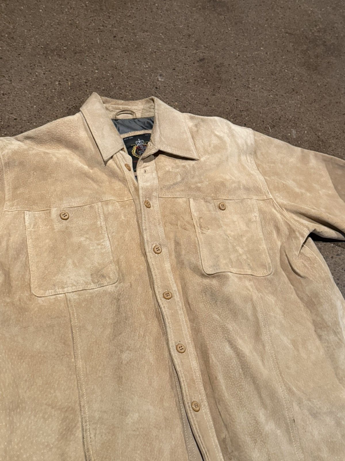 Vintage Vintage prestige leather beige suede button up jacket Size US XL / EU 56 / 4 - 2 Thumbnail