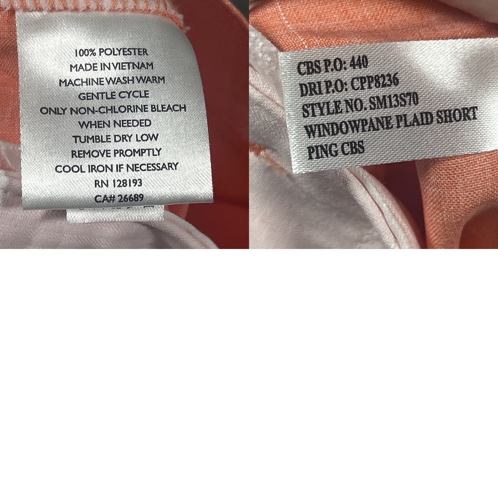Vintage PING Golf Shorts Mens 40 (Fits 42) Salmon Plaid Performance Khakis Orange 42 Size US 42 / EU 58 - 8 Thumbnail