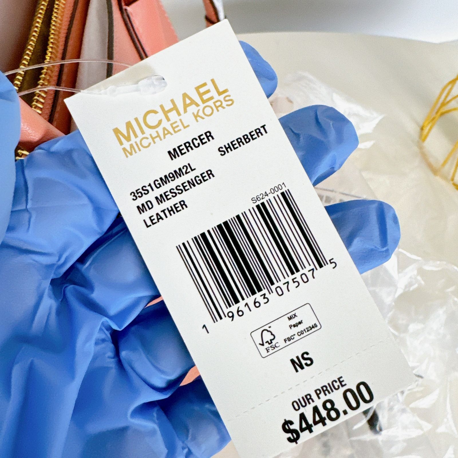 Michael Kors Michael Kors 35S1GM9M2L Mercer Medium Pebbled IN SHERBERT Size ONE SIZE - 7 Thumbnail
