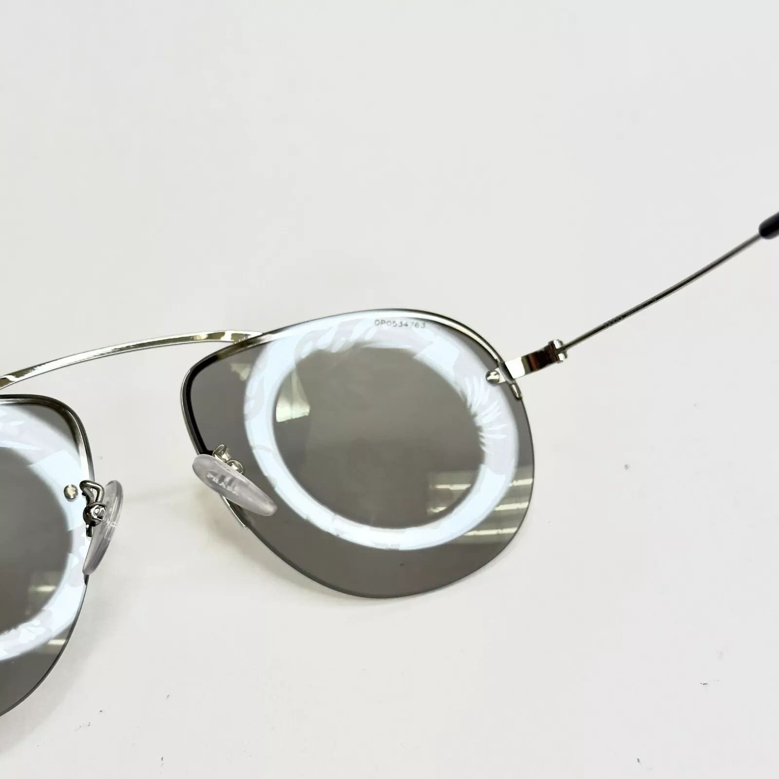 Prada PRADA TEDDY 58O PR58OS Aviator Silver Mirror Sunglasses Size ONE SIZE - 8 Thumbnail