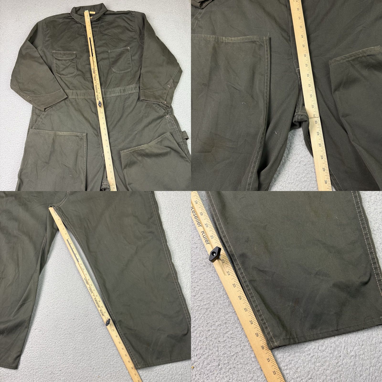 Wrangler VINTAGE Big Ben Wrangler Denim Coveralls Mens 2XL 50 Regular Green Distressed 90s Workwear Casual Denim Coveralls Mens Size US 39 - 9 Thumbnail