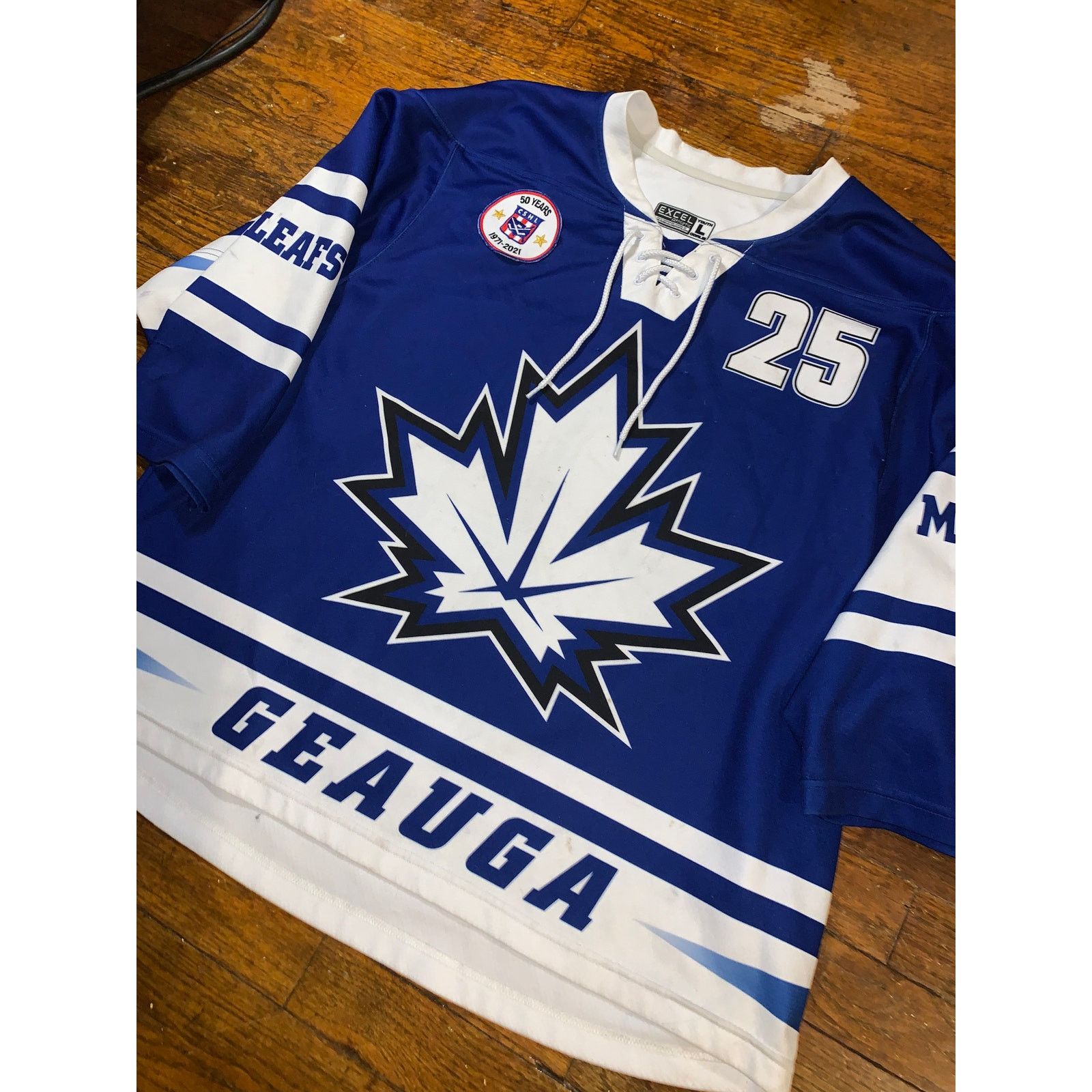 NHL Geauga Youth Hockey Maple Leafs Jersey Thompson #25 Blue L Size US M / EU 48-50 / 2 - 4 Thumbnail