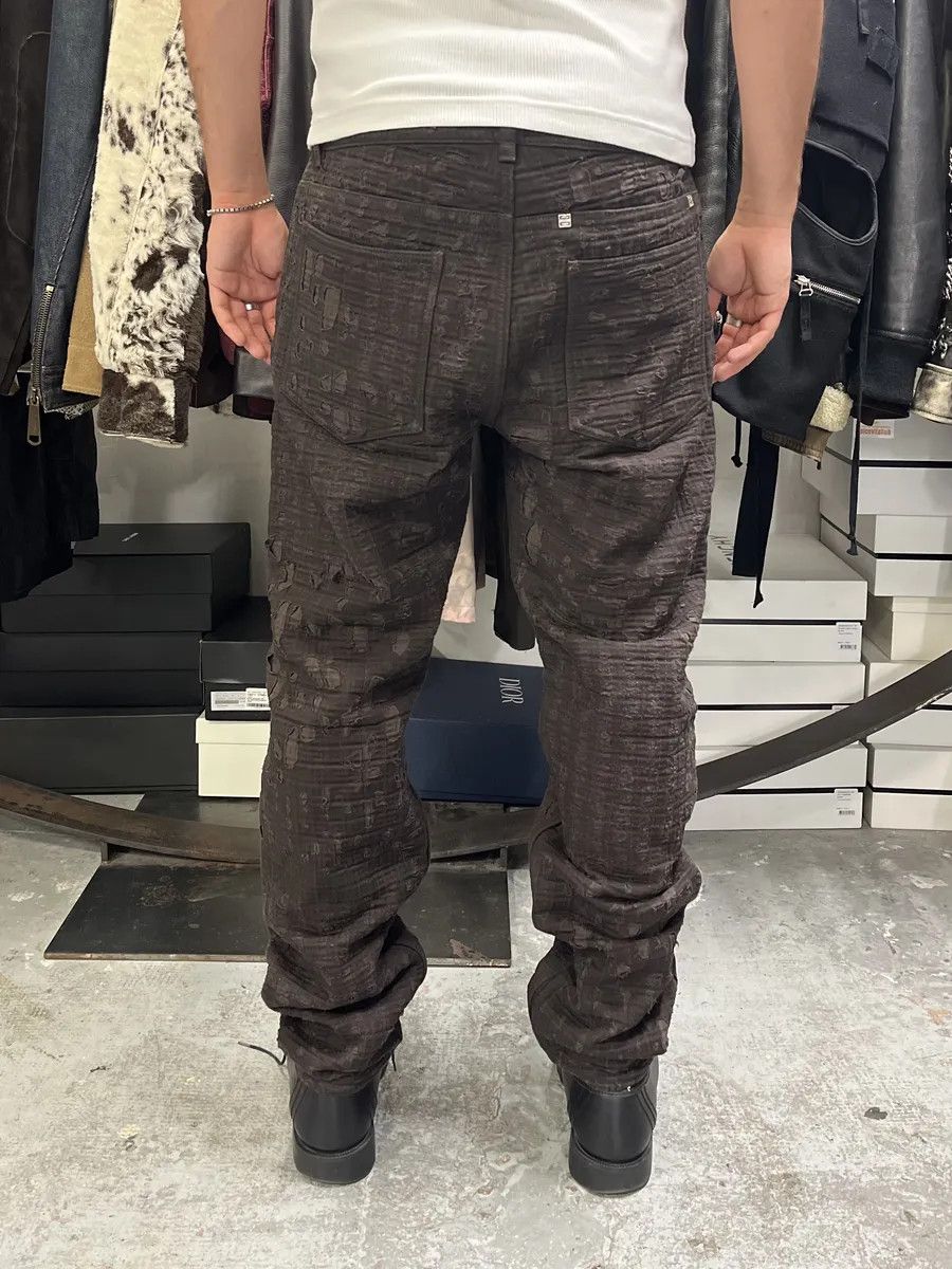 Givenchy SS2021 Givenchy Brown 2 Zips Distressed Biker Pants Size US 34 / EU 50 - 4 Thumbnail
