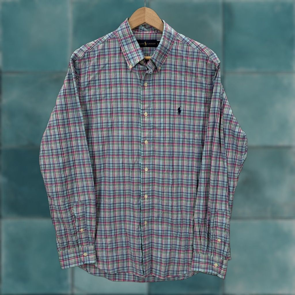 Ralph Lauren Ralph Lauren Shirt Mens Large Blue Plaid Long Sleeve Button Down Cotton Preppy Size US L / EU 52-54 / 3 - 1 Thumbnail
