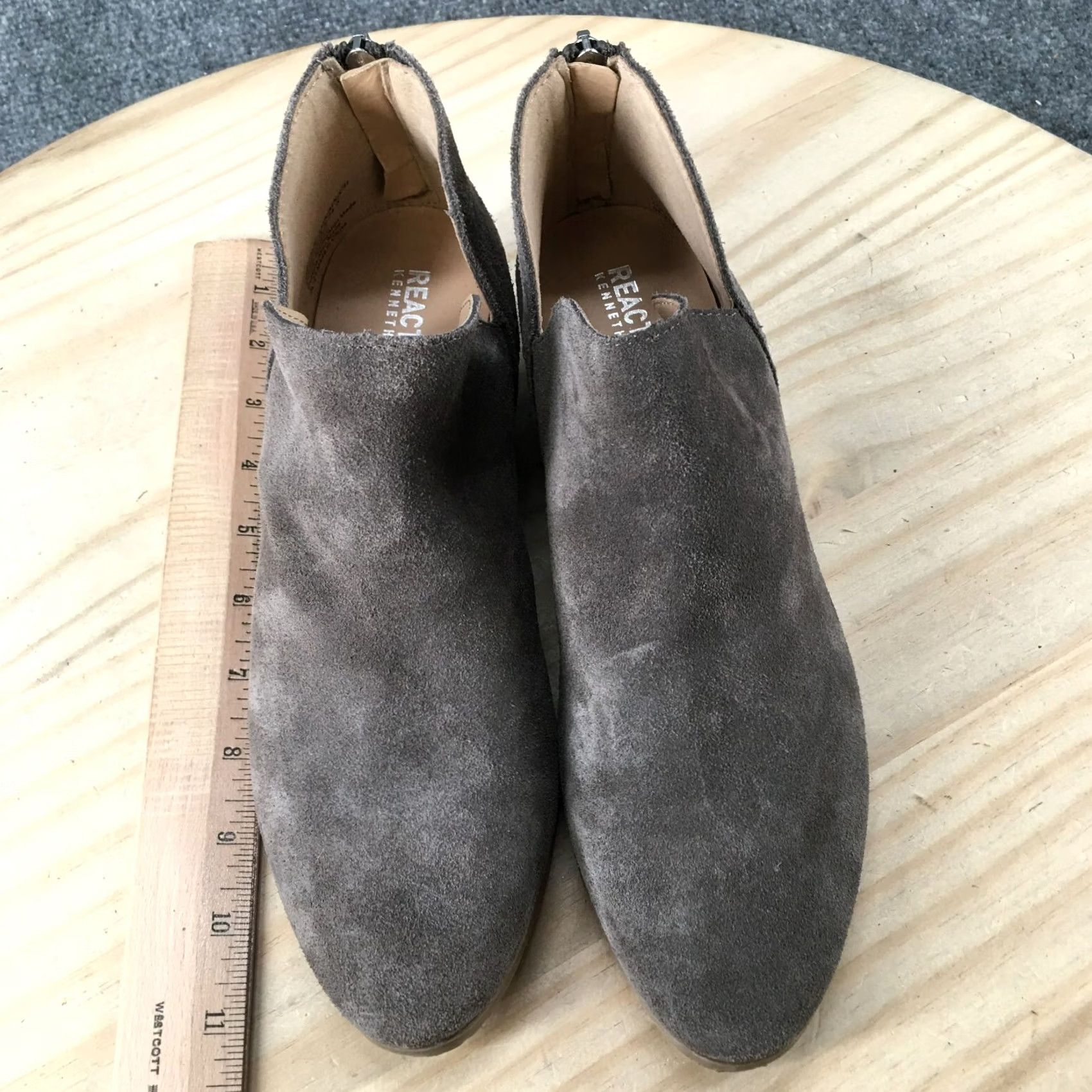 Vintage Reaction Kenneth Cole Boots Womens 8 Side Skip Ankle Booties Beige Leather Zip Size US 8 / IT 38 - 5 Thumbnail