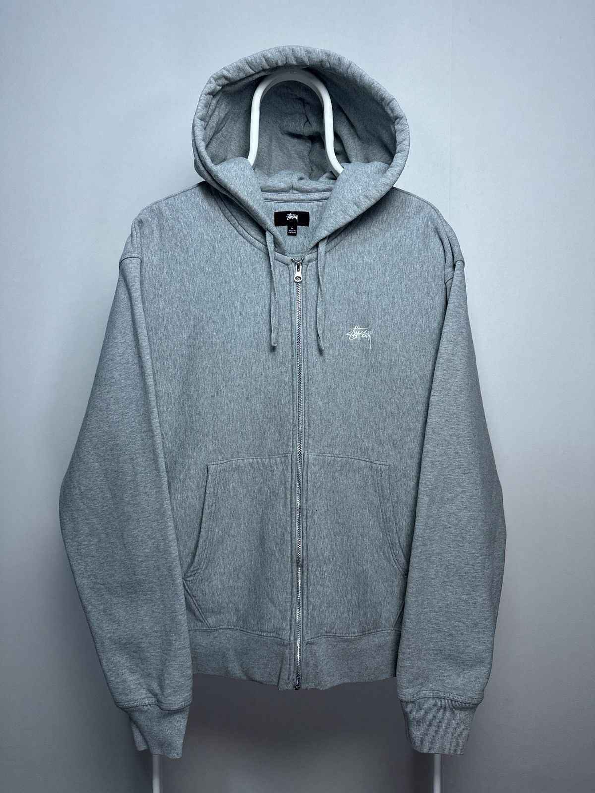 Streetwear × Stussy Grey Stussy Tokyo Zip Up Hoodie | Grailed